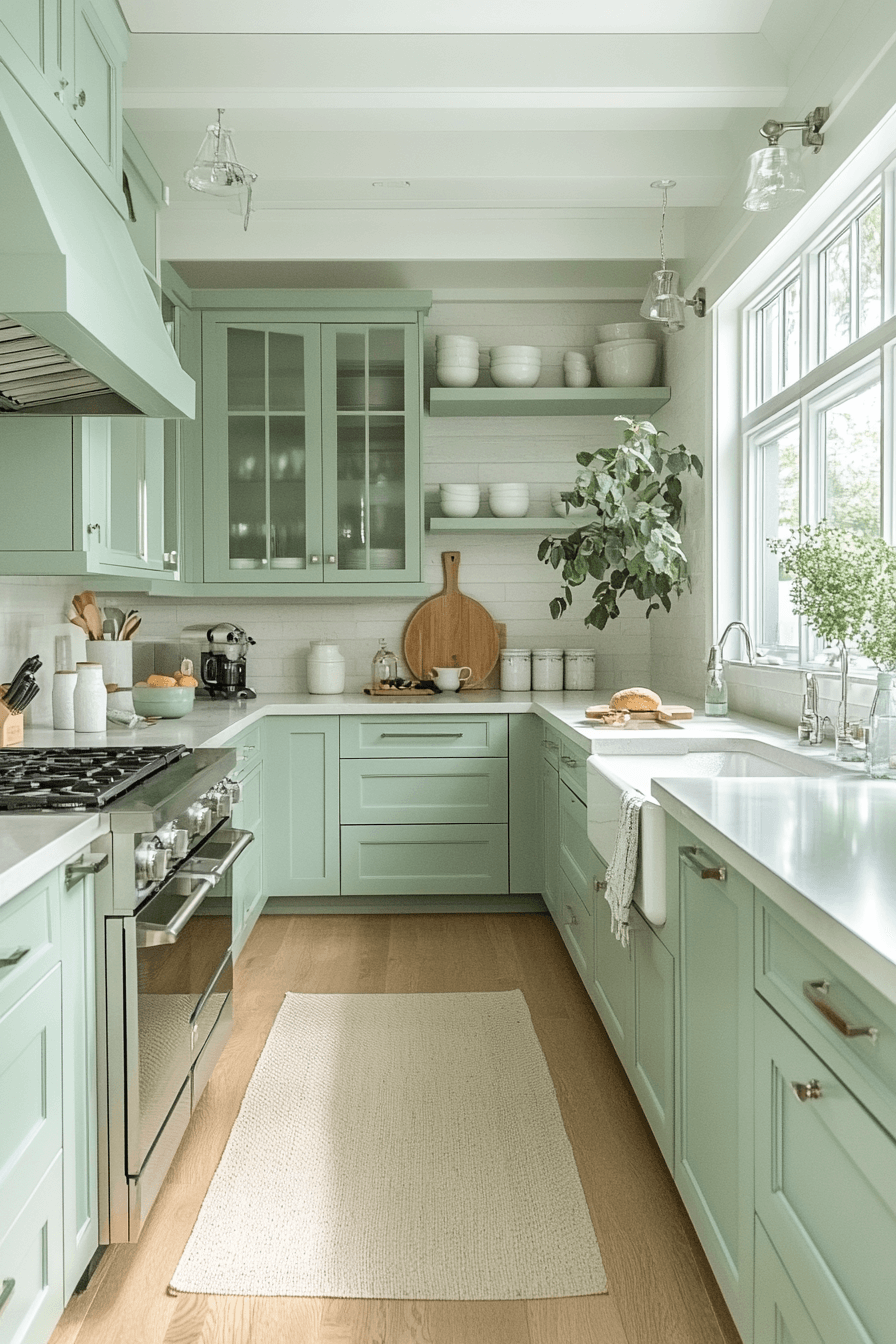 29 Mint Green Kitchen Cabinets That Add Freshness and Flair Instantly 24 mint green kitchen cabinets