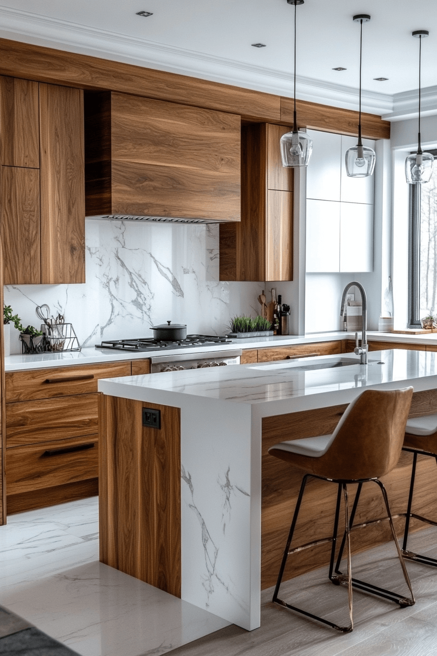 29 White and Wood Kitchen Cabinets to Brighten Your Home with Style 24 white and wood kitchen cabinets