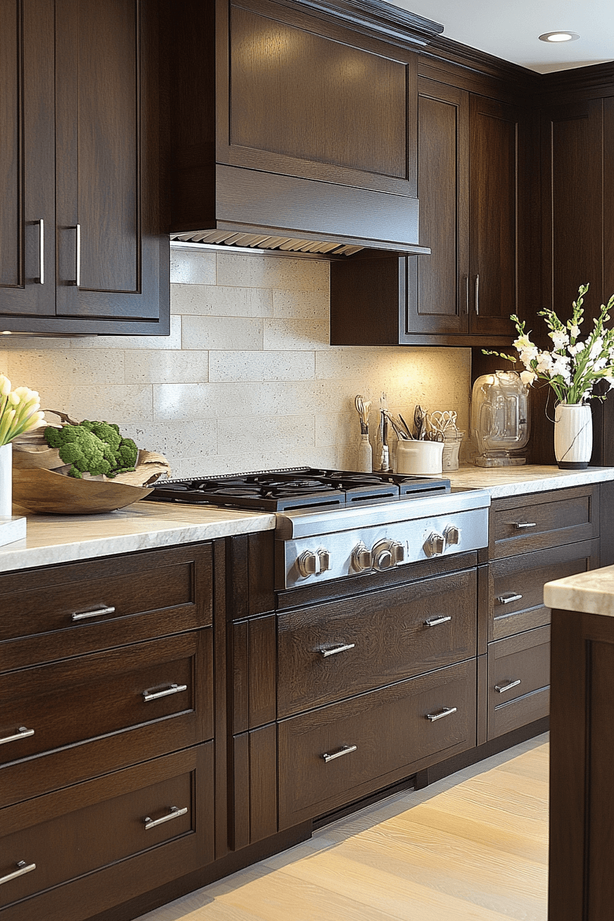 29 Dark Oak Kitchen Cabinets That Highlight Natural Beauty 25 dark oak kitchen cabinets