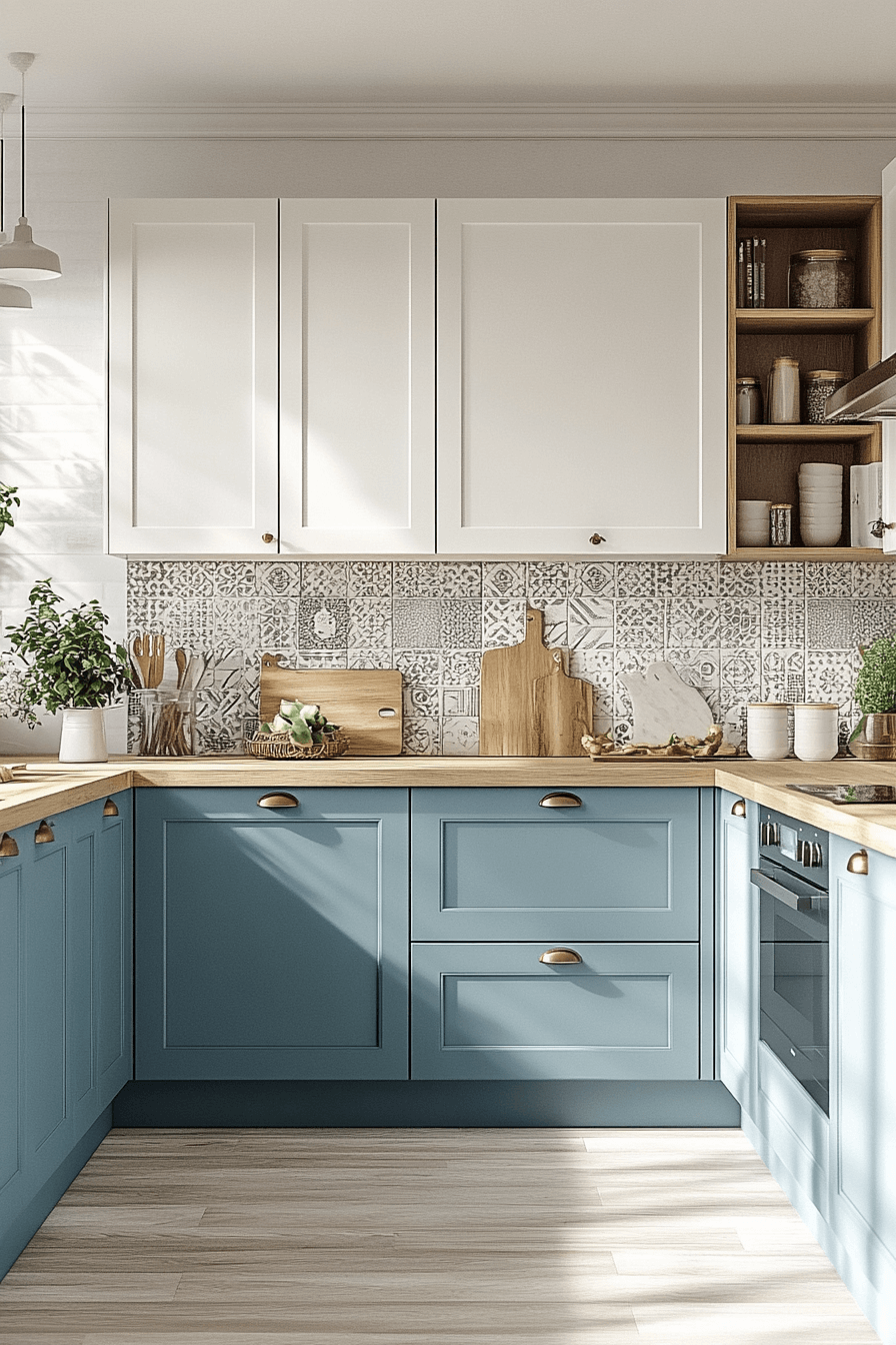 29 Blue Grey Kitchen Cabinets That Radiate Understated Beauty 26 blue grey kitchen cabinets