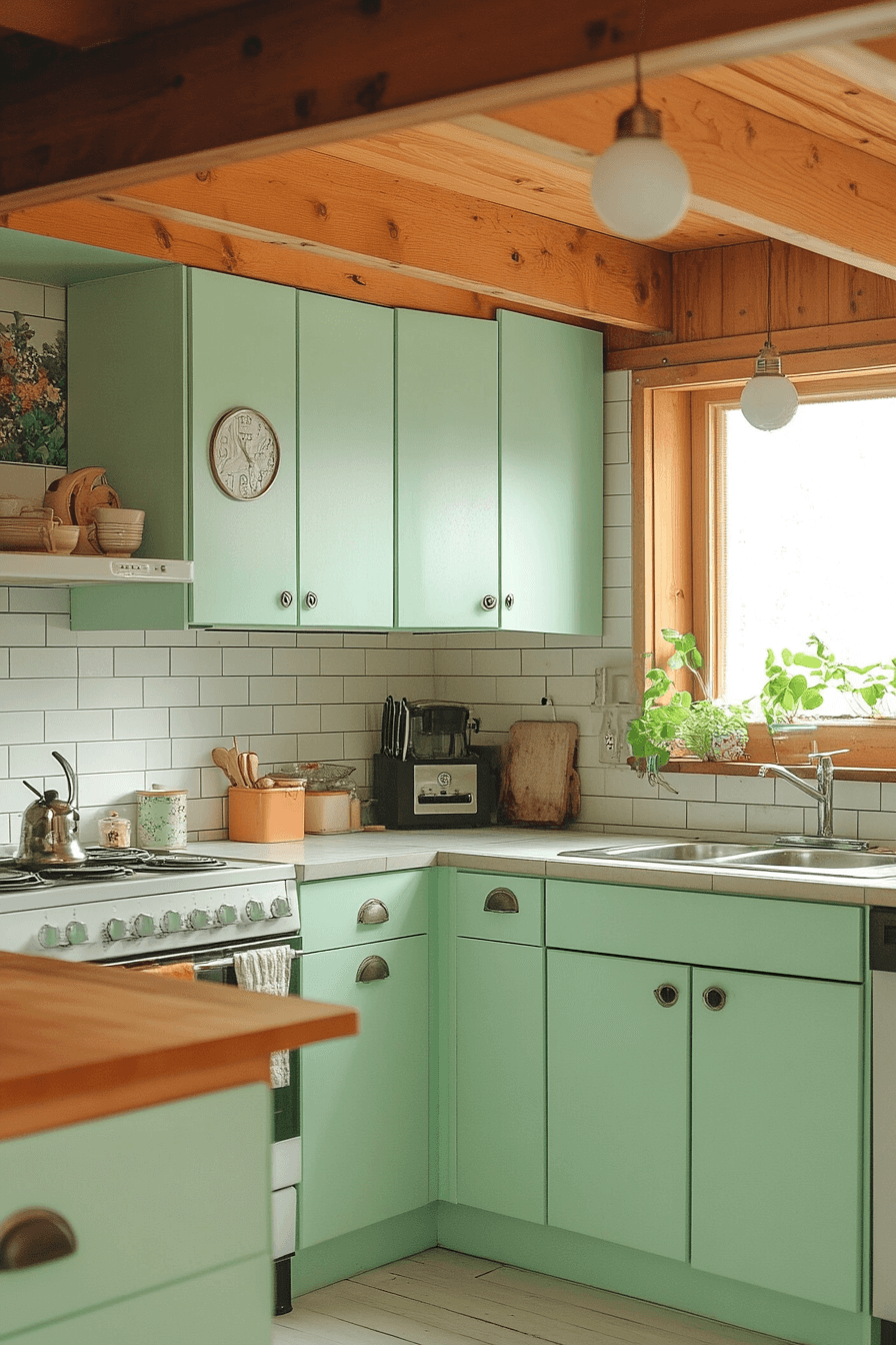 29 Mint Green Kitchen Cabinets That Add Freshness and Flair Instantly 26 mint green kitchen cabinets