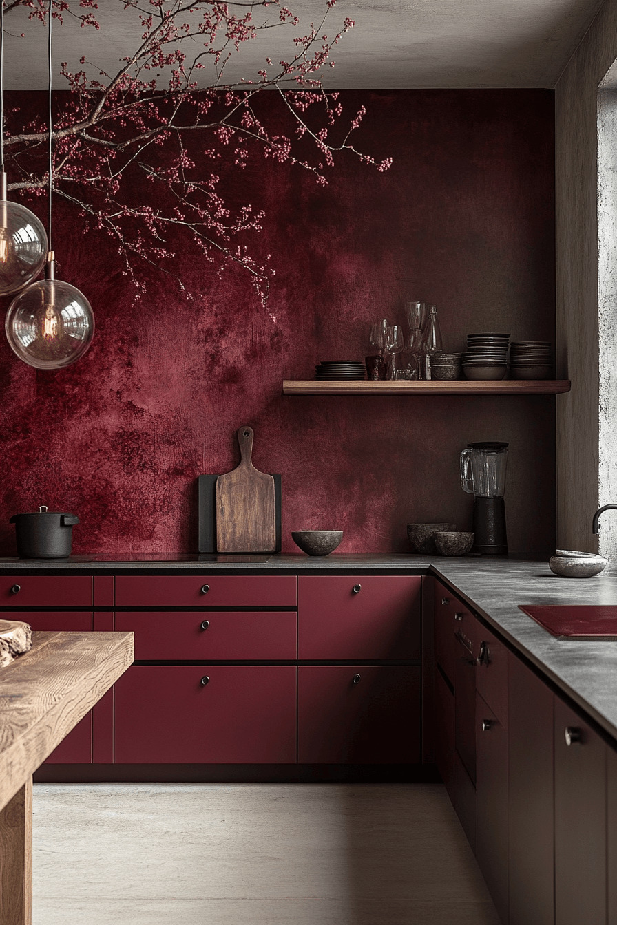29 Burgundy Kitchen Cabinets That Add Passion and Personality 26 burgundy kitchen cabinets