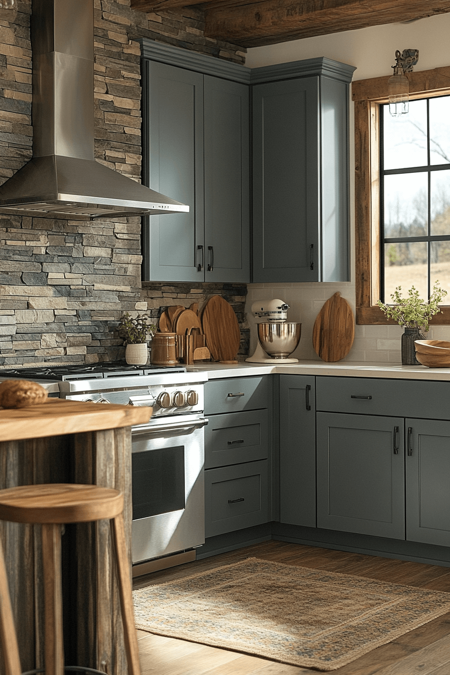 29 Blue Grey Kitchen Cabinets That Radiate Understated Beauty 27 blue grey kitchen cabinets
