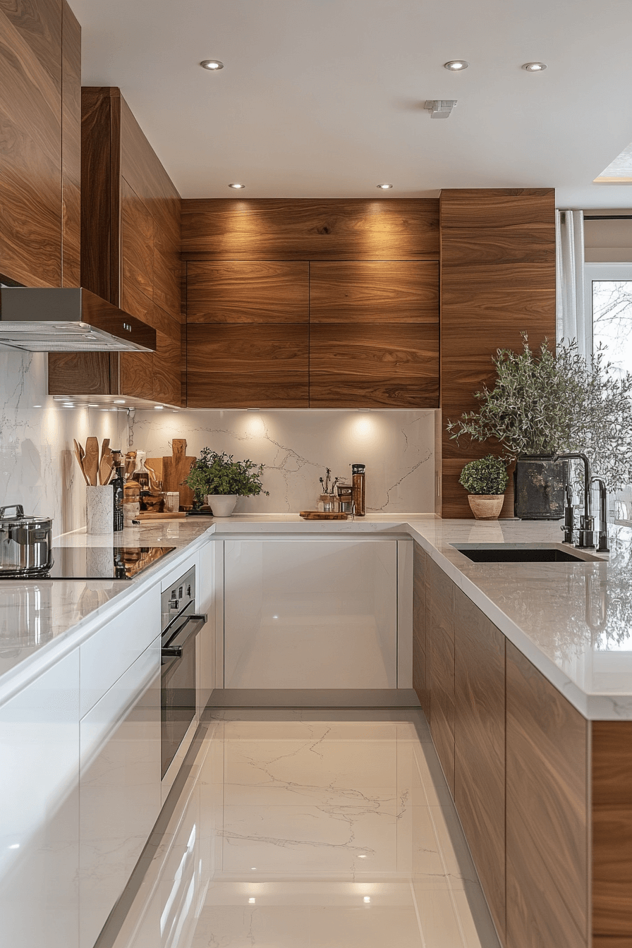 29 White and Wood Kitchen Cabinets to Brighten Your Home with Style 27 white and wood kitchen cabinets