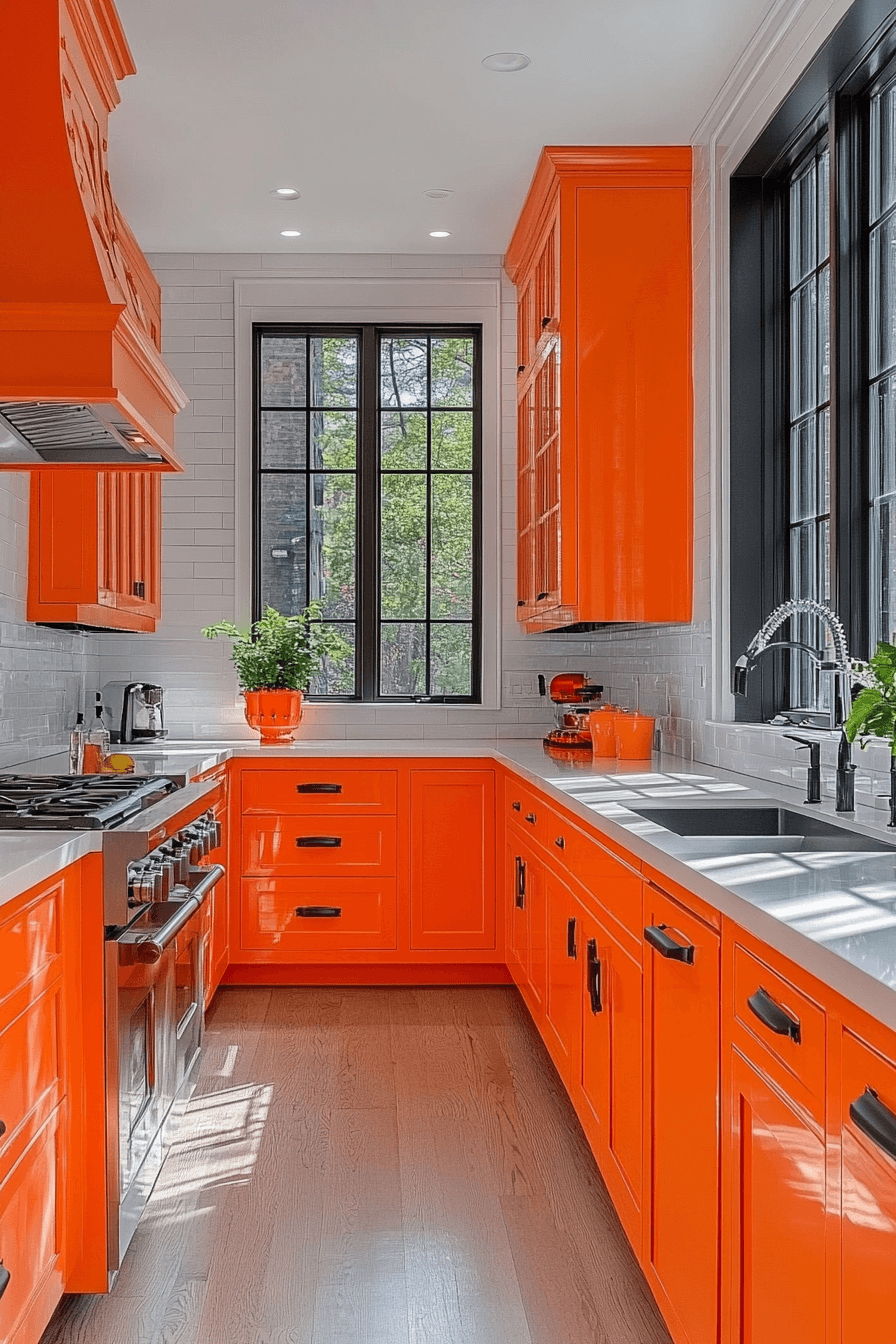 29 Orange Kitchen Cabinets That Spark Energy and Style 27 orange kitchen cabinets