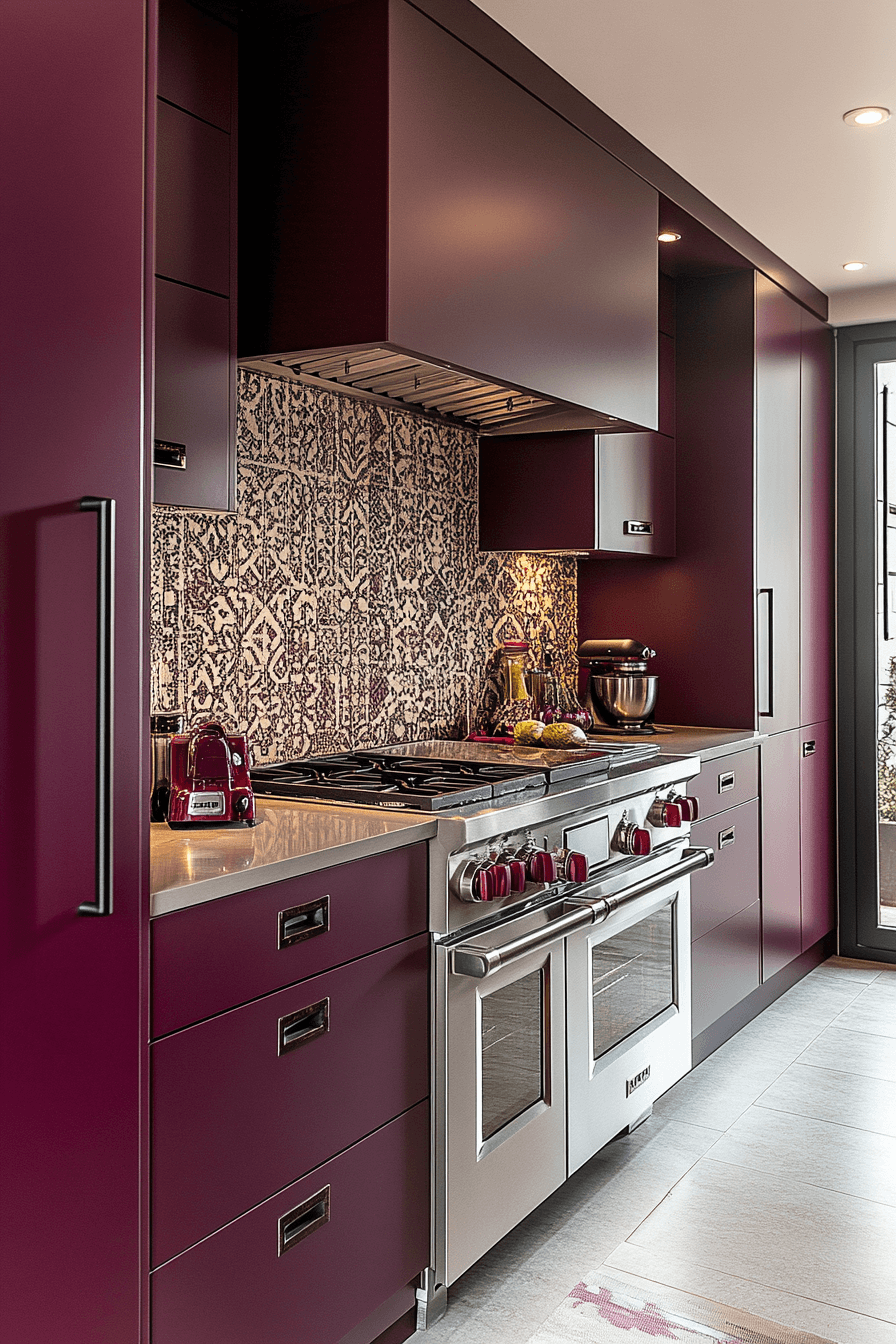 29 Burgundy Kitchen Cabinets That Add Passion and Personality 27 burgundy kitchen cabinets