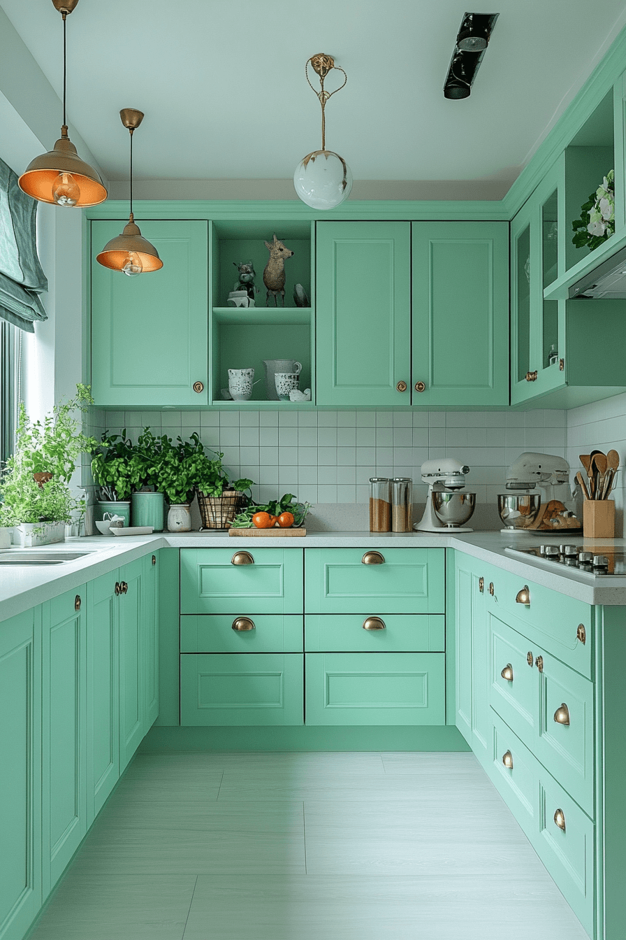 29 Mint Green Kitchen Cabinets That Add Freshness and Flair Instantly 28 mint green kitchen cabinets