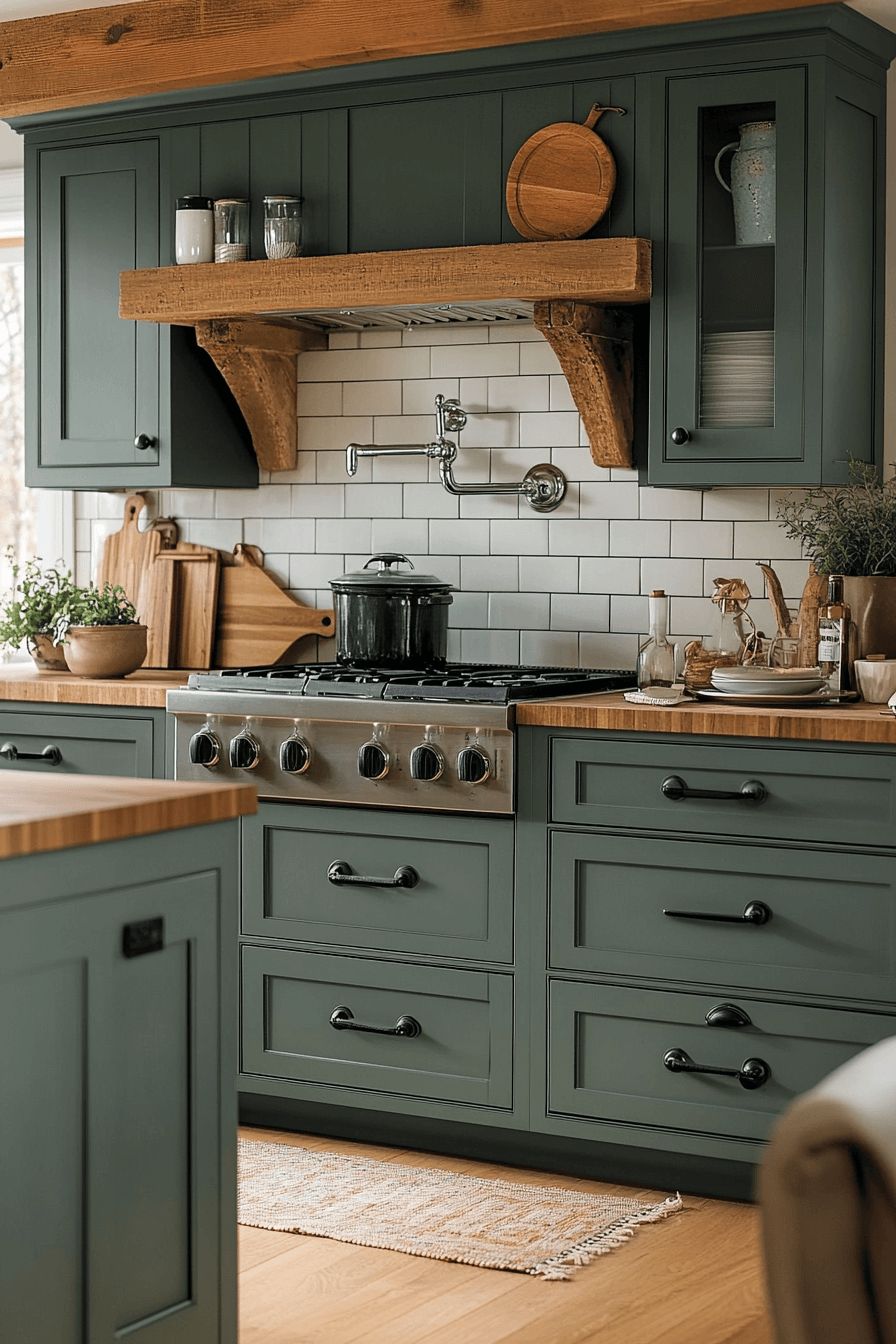 29 Pewter Green Kitchen Cabinets That Pair Beautifully with Neutrals 28 pewter green kitchen cabinets