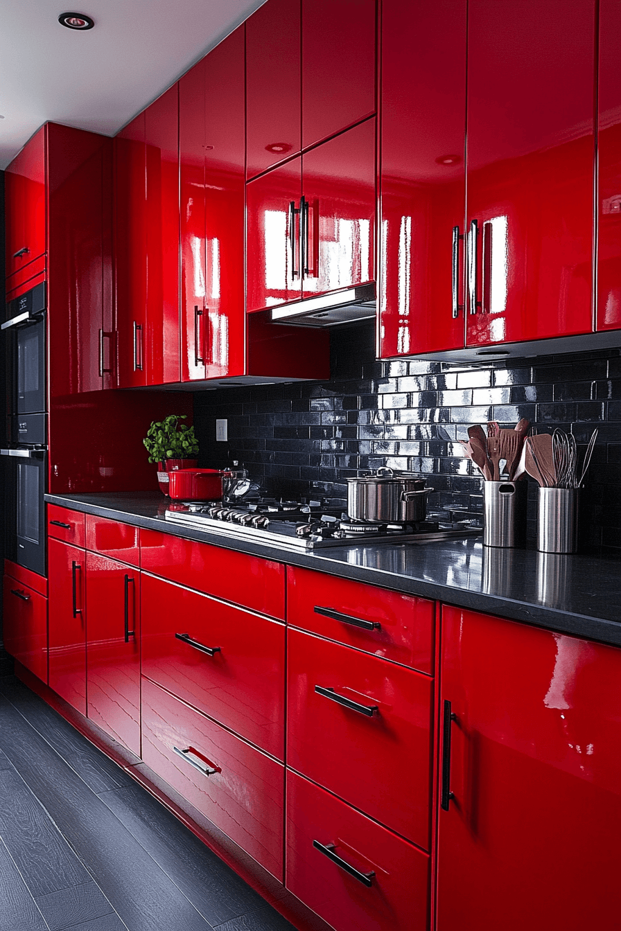29 High Gloss Kitchen Cabinets to Brighten and Enlarge Your Space 3 high gloss kitchen cabinets
