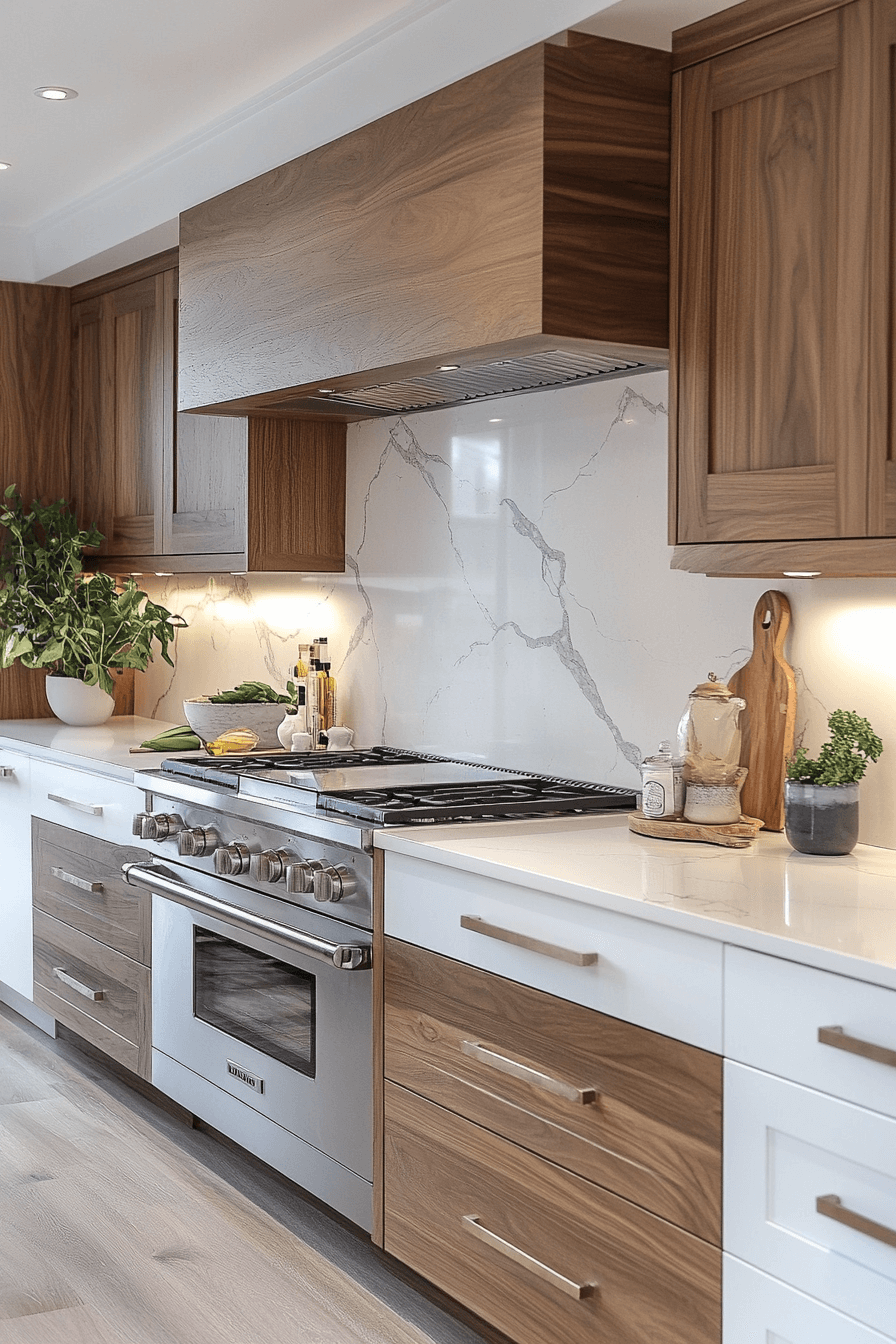 29 White and Wood Kitchen Cabinets to Brighten Your Home with Style 3 white and wood kitchen cabinets