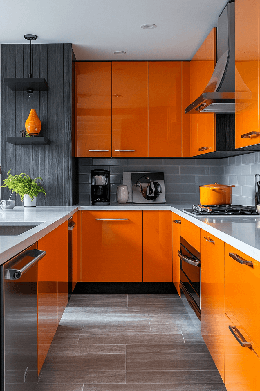 29 Orange Kitchen Cabinets That Spark Energy and Style 3 orange kitchen cabinets