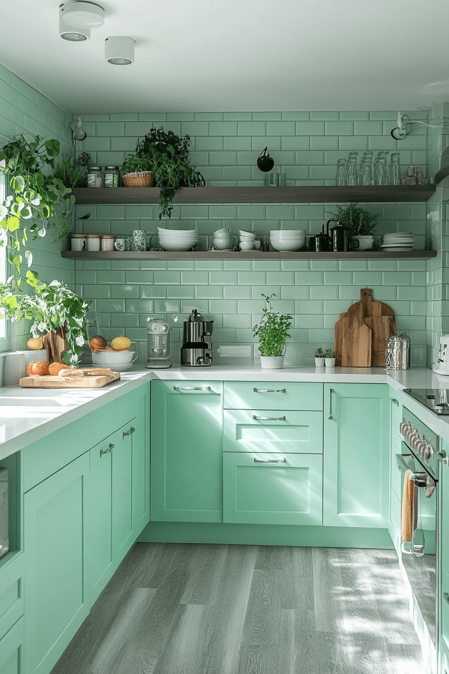 29 Mint Green Kitchen Cabinets That Add Freshness and Flair Instantly 4 mint green kitchen cabinets