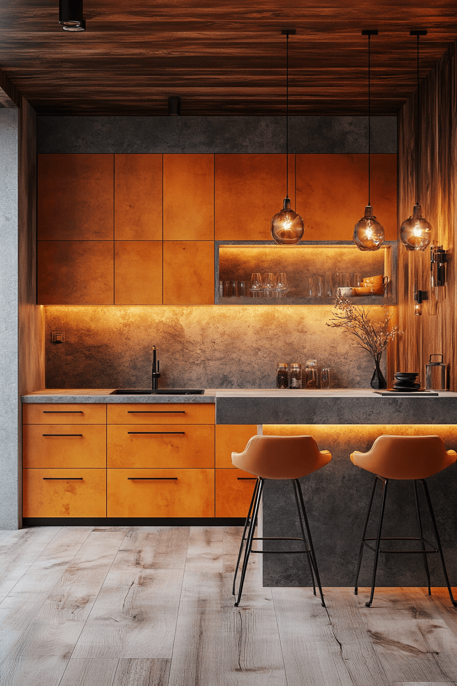 29 Orange Kitchen Cabinets That Spark Energy and Style 4 orange kitchen cabinets