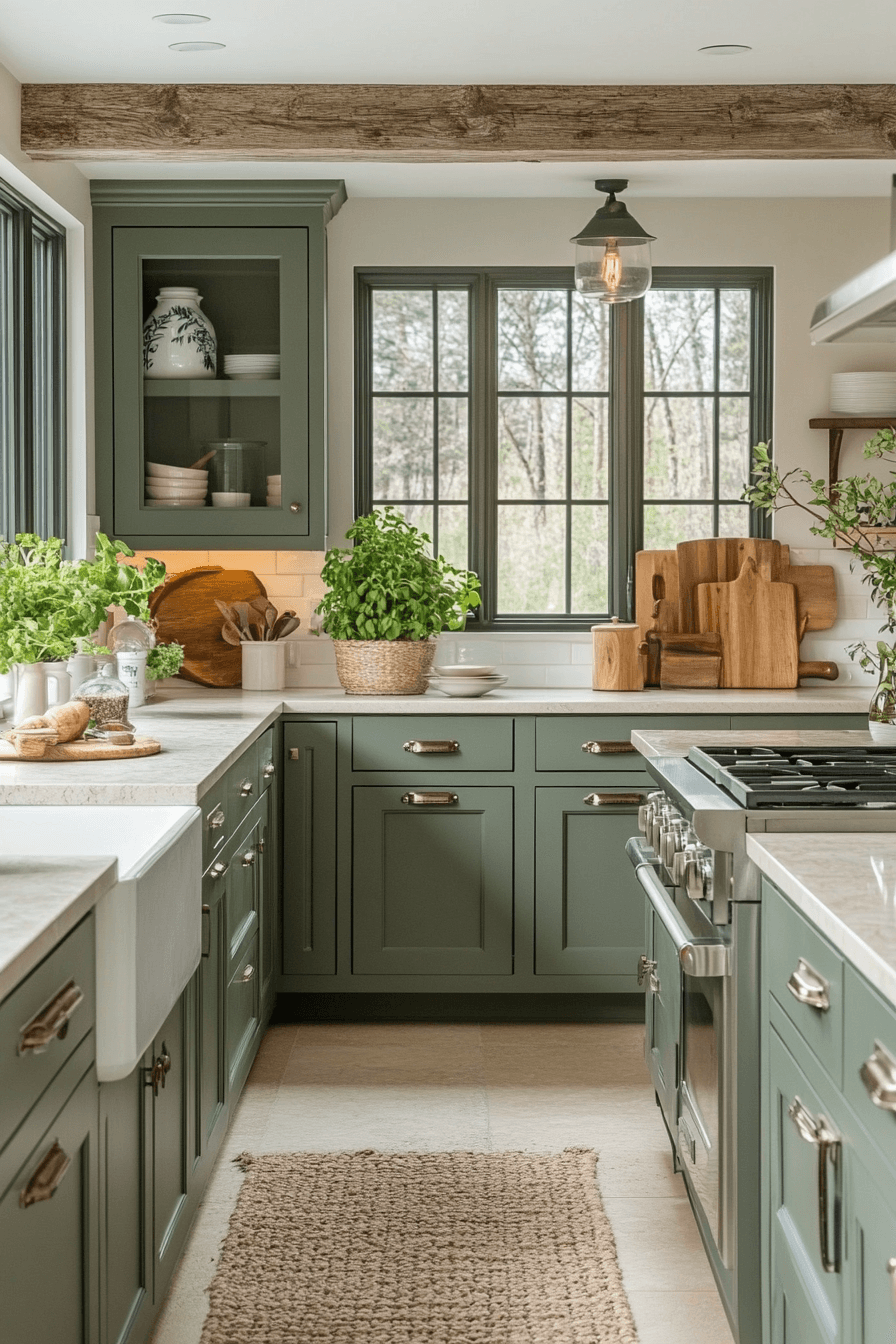 29 Pewter Green Kitchen Cabinets That Pair Beautifully with Neutrals 4 pewter green kitchen cabinets