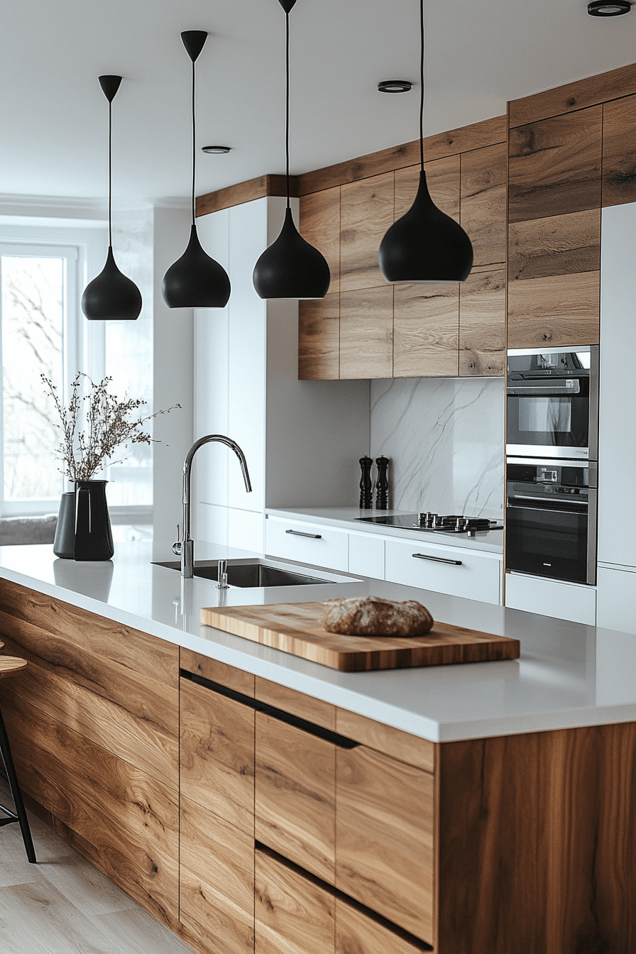 29 White and Wood Kitchen Cabinets to Brighten Your Home with Style 5 white and wood kitchen cabinets