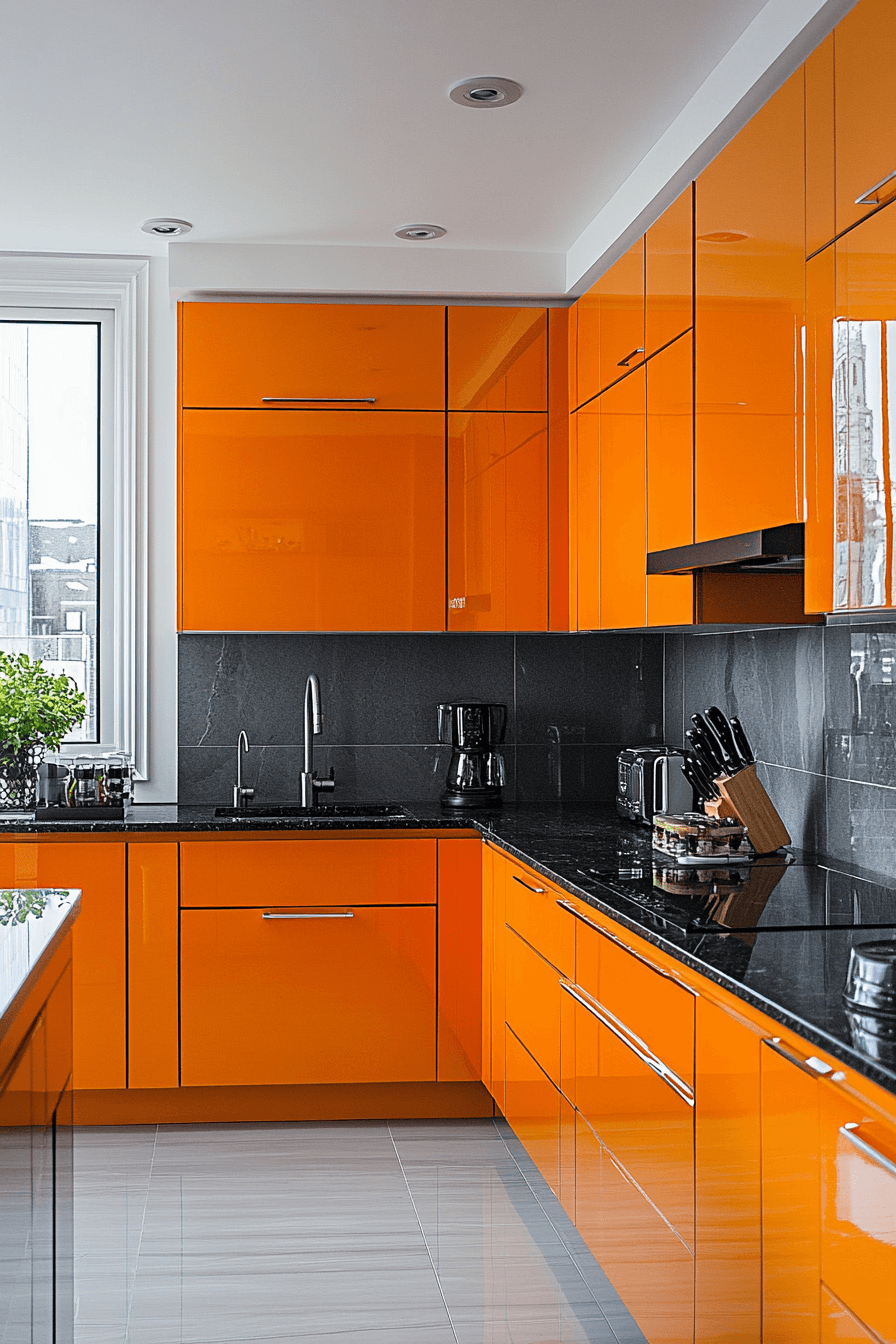 29 Orange Kitchen Cabinets That Spark Energy and Style 6 orange kitchen cabinets