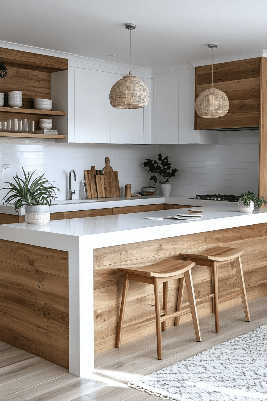 29 White and Wood Kitchen Cabinets to Brighten Your Home with Style 7 white and wood kitchen cabinets