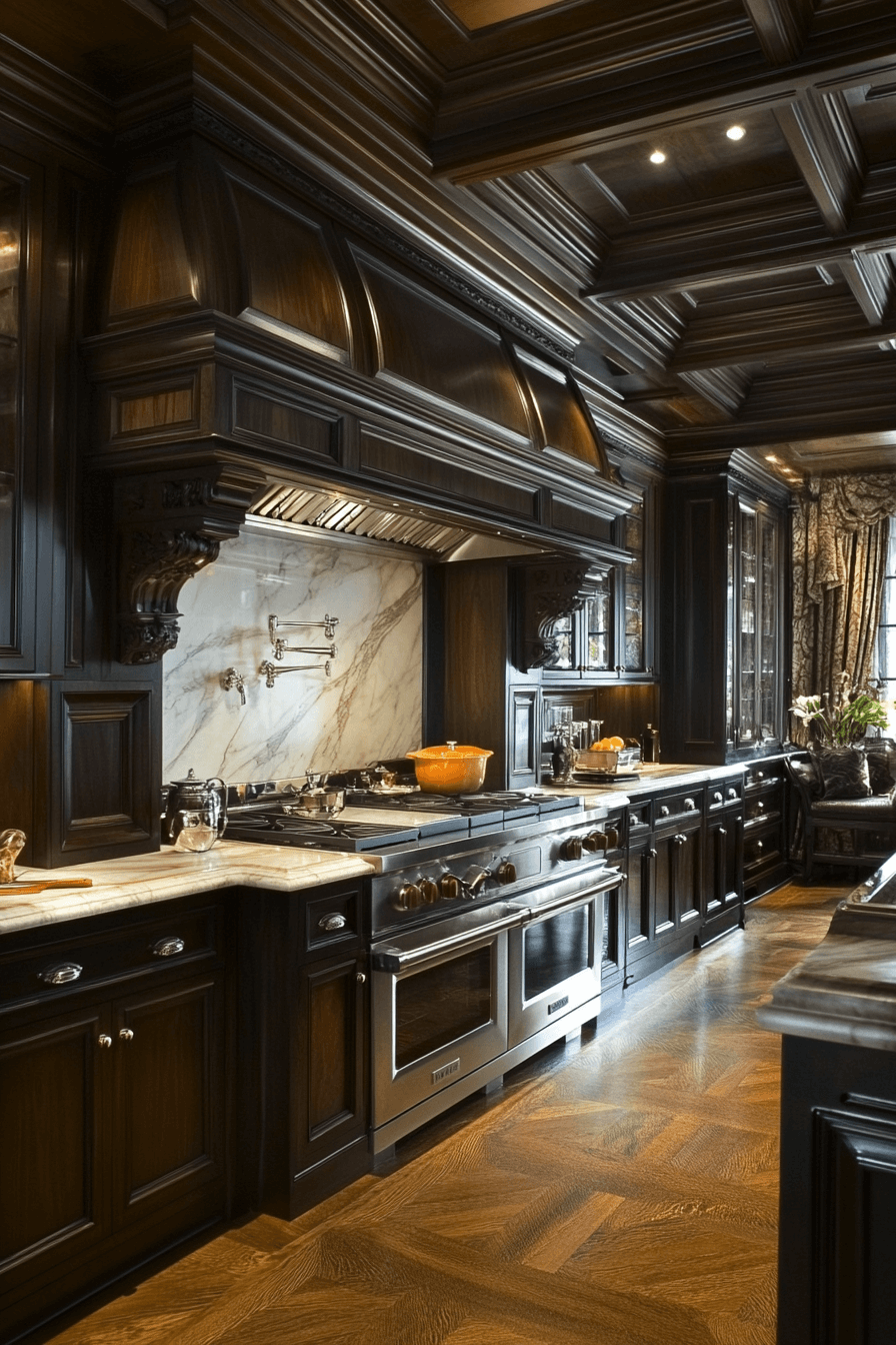 29 Dark Walnut Kitchen Cabinets That Radiate Rustic Refinement 8 dark walnut kitchen cabinets