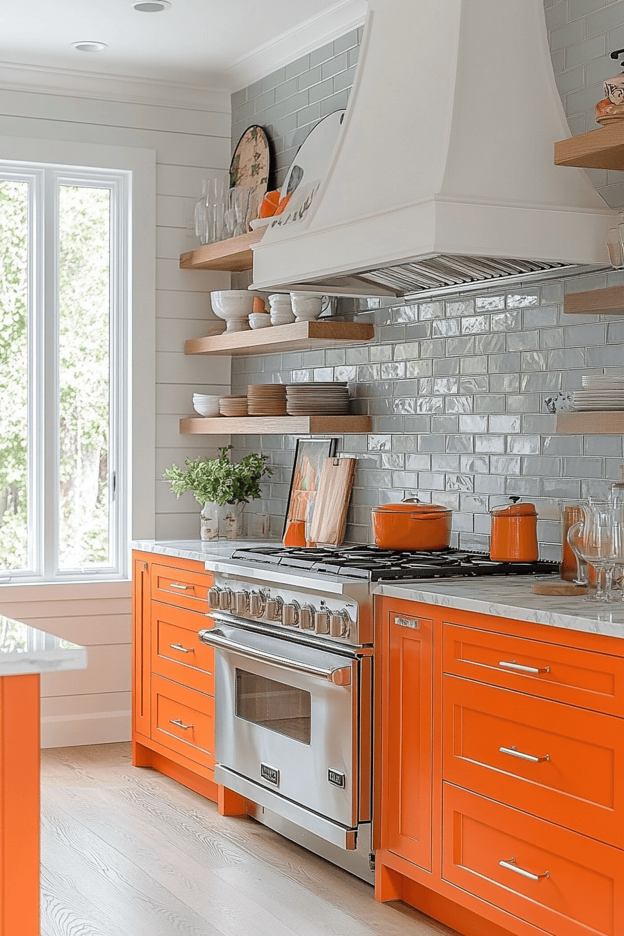 29 Orange Kitchen Cabinets That Spark Energy and Style 9 orange kitchen cabinets