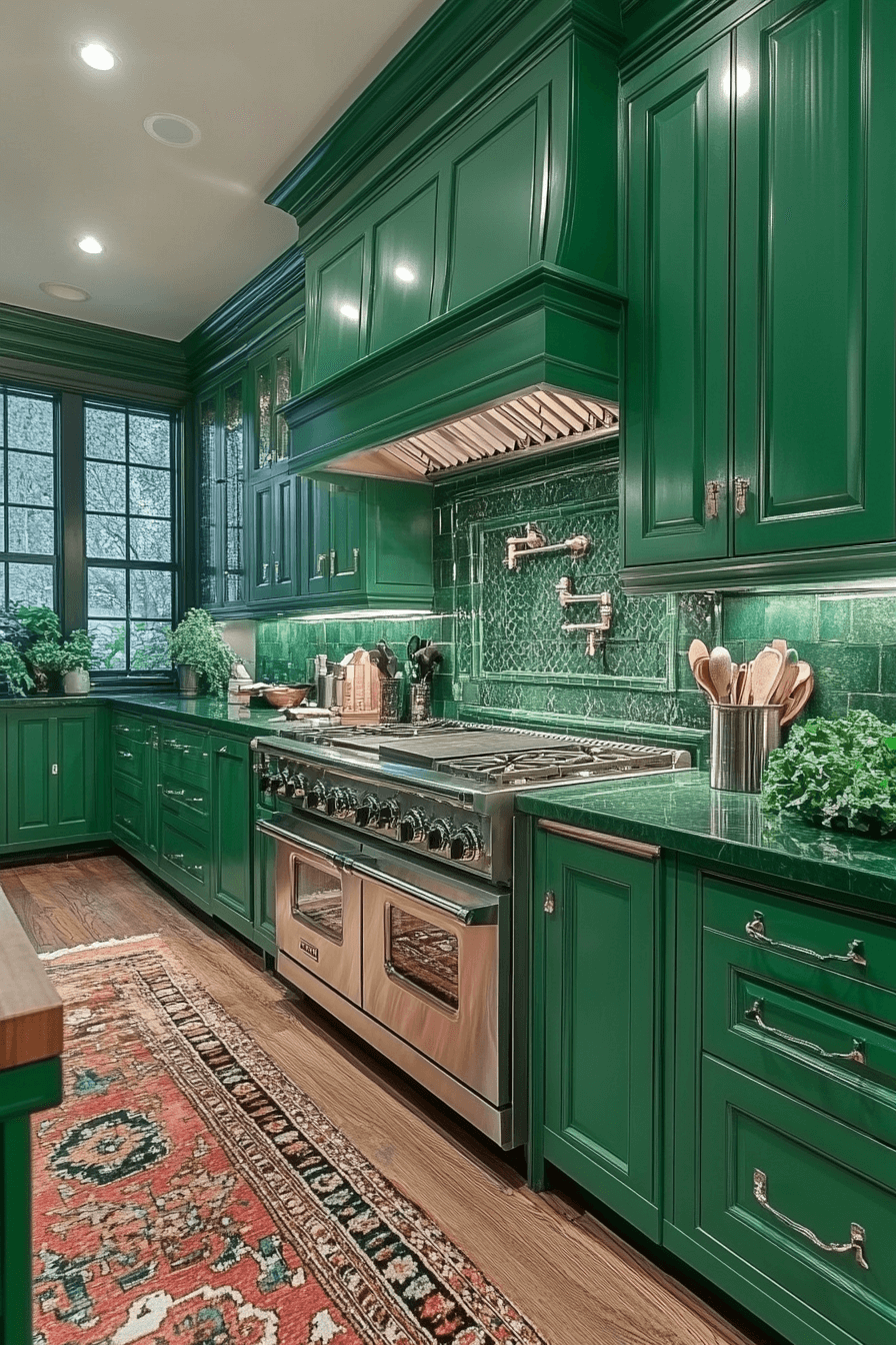 29 Emerald Green Kitchen Cabinets That Turn Ordinary Into Show-Stopping 9 emerald green kitchen cabinets