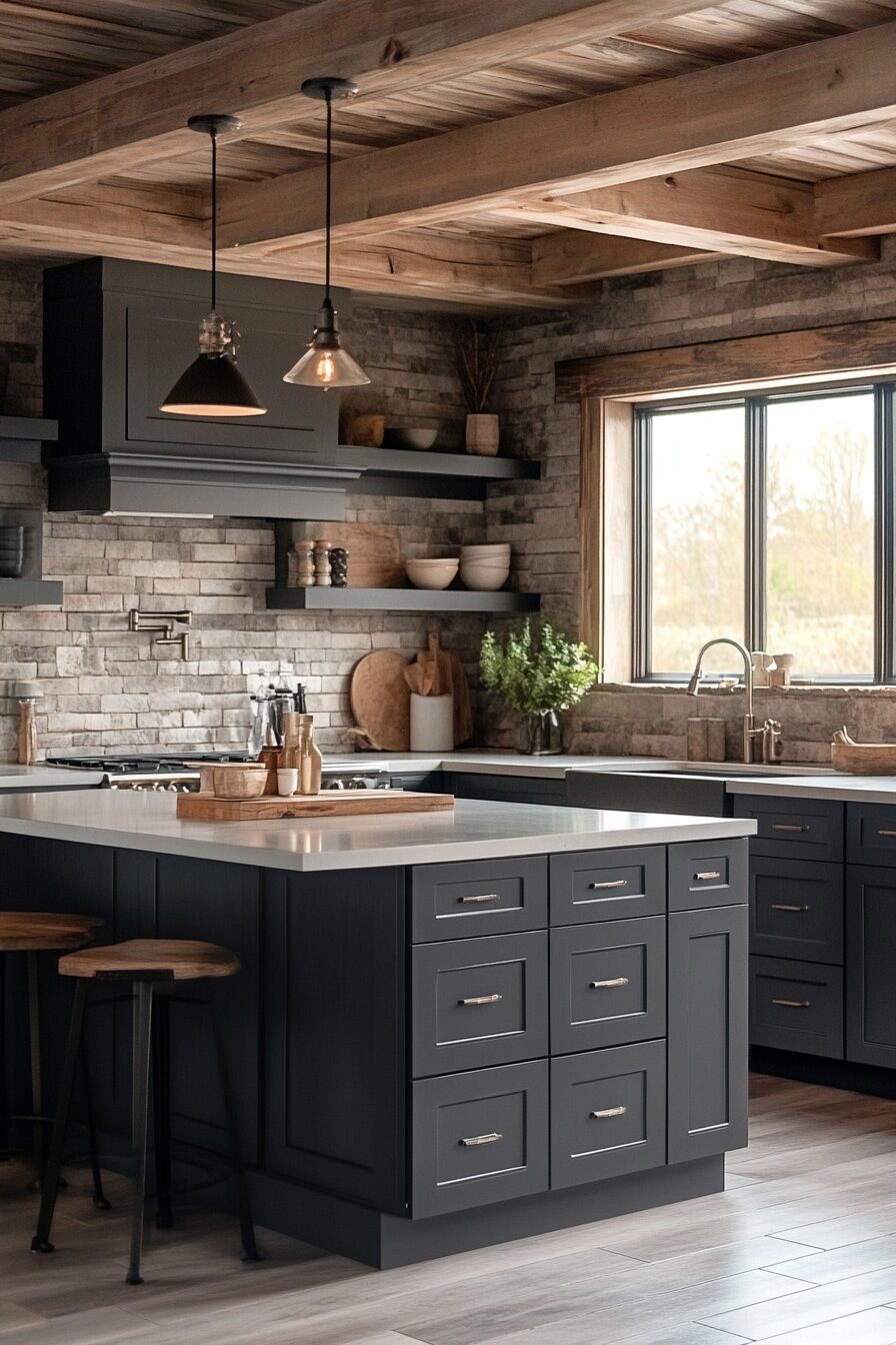 29 Charcoal Kitchen Cabinets to Add Rich Texture and Balance 11 charcoal kitchen cabinets