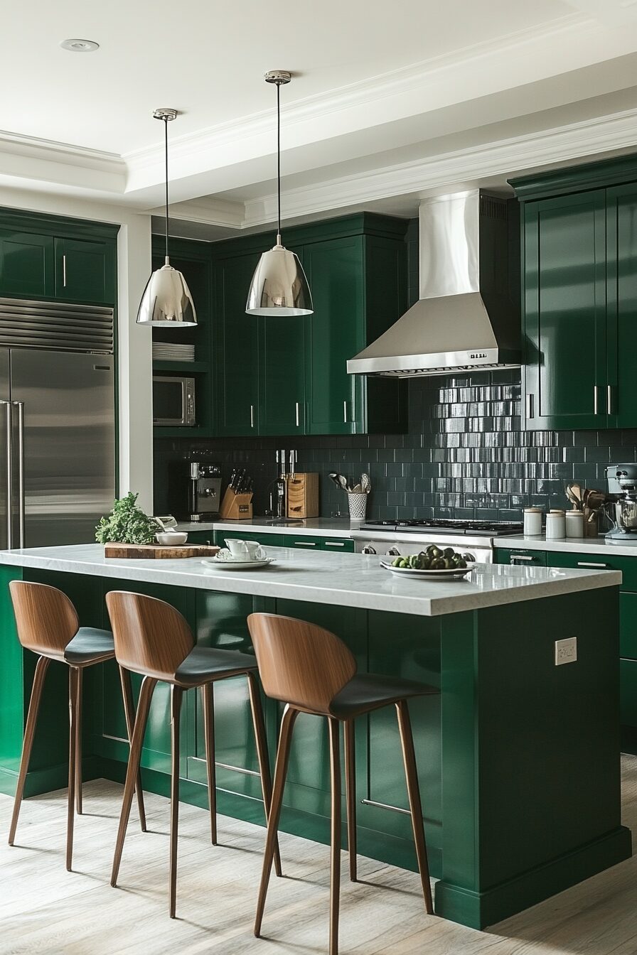 29 Emerald Green Kitchen Cabinets That Turn Ordinary Into Show-Stopping 22 emerald green kitchen cabinets