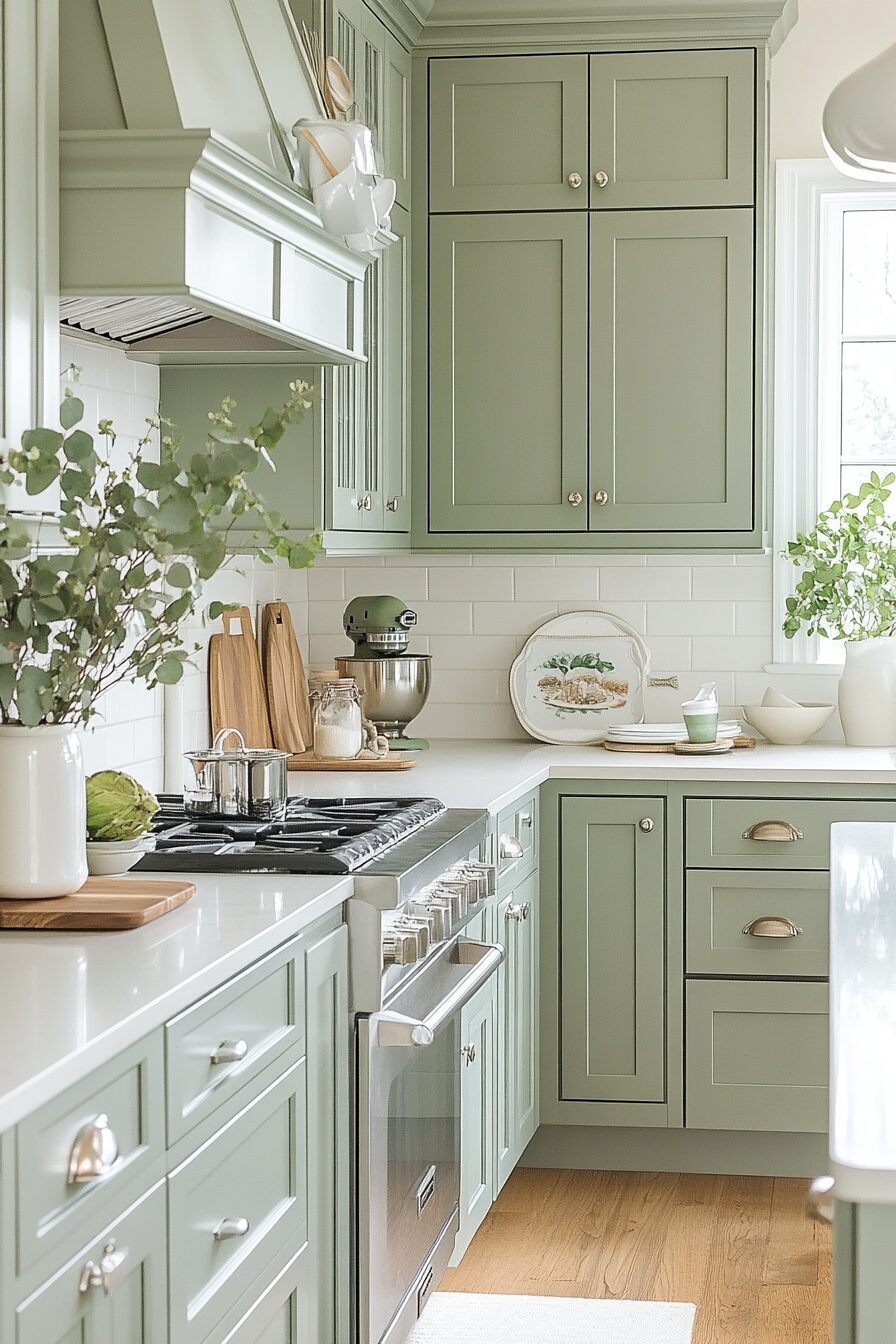29 Clary Sage Kitchen Cabinets to Soften and Brighten Any Style 13 clary sage kitchen cabinets