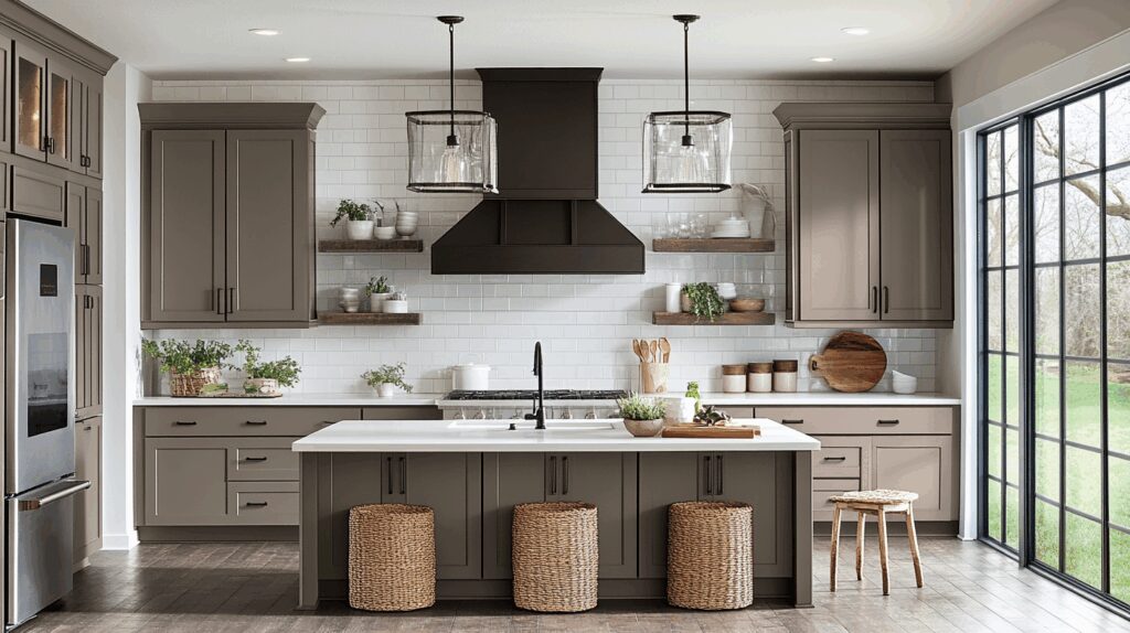 29 Dark Taupe Kitchen Cabinets That Bring Effortless Refinement Home 2 dark taupe kitchen cabinets