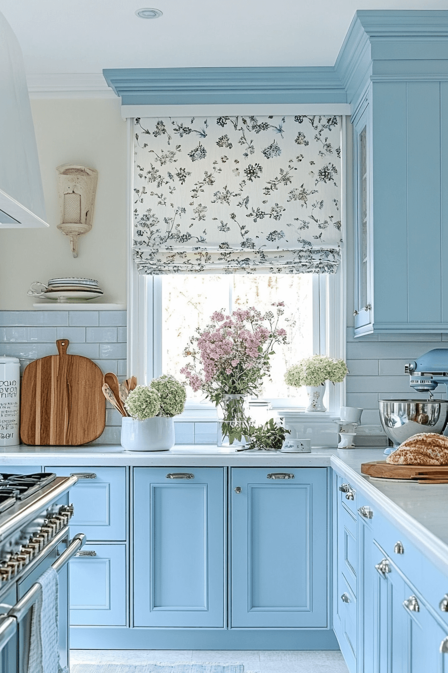 28+ Blue and White Kitchen Cabinets for a Fresh Coastal-Inspired Look 11 blue and white kitchen cabinets