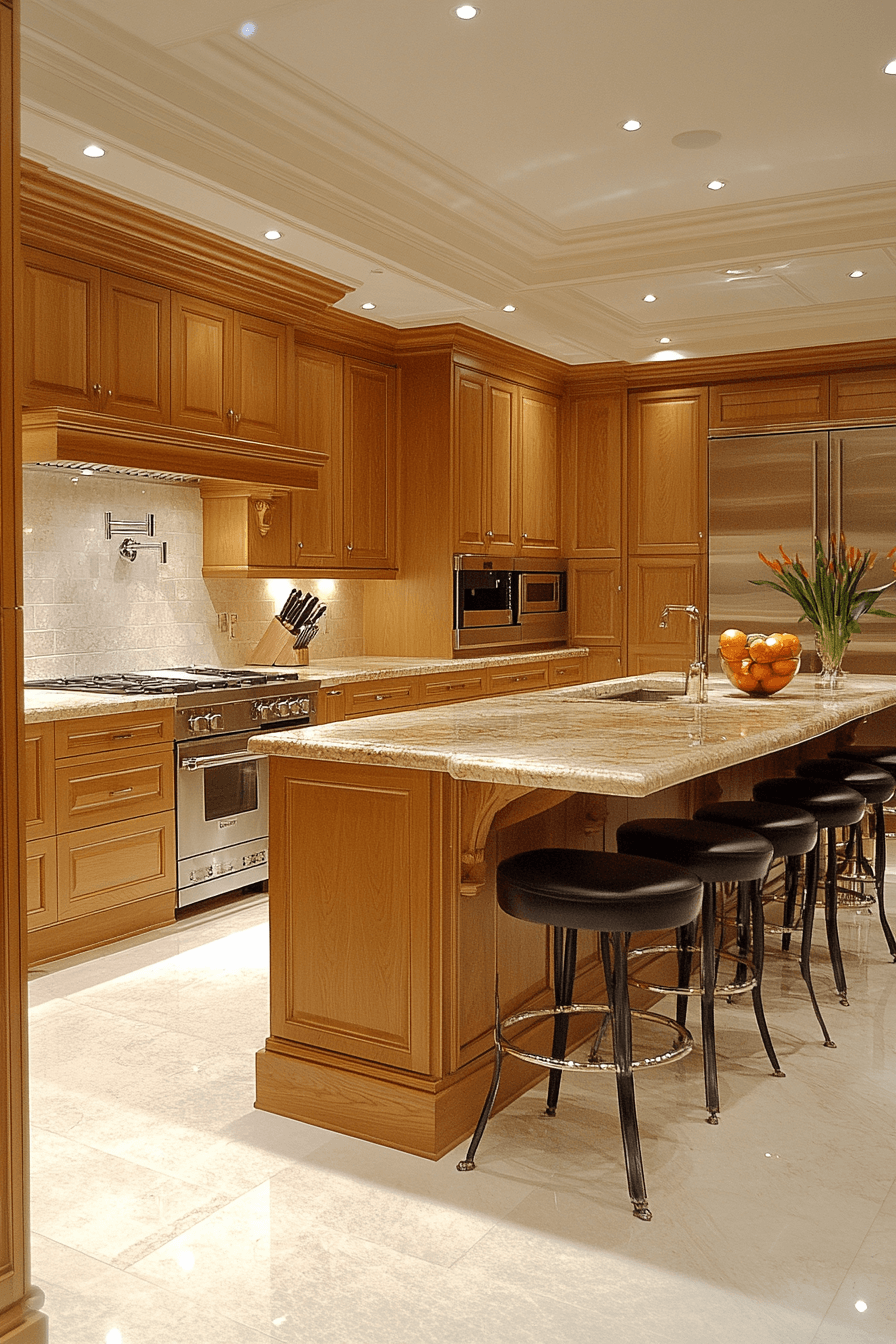 27+ Golden Oak Kitchen Cabinets That Transform Simple Kitchens Into Retreats 13 golden oak kitchen cabinets