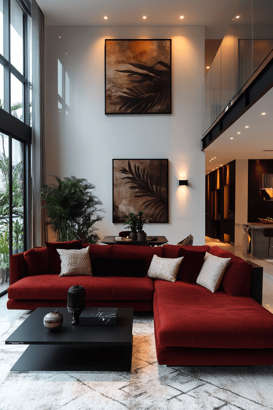 27+ Red Couch Living Room Designs That Spark Joy and Vibrance Instantly 13 red couch living room
