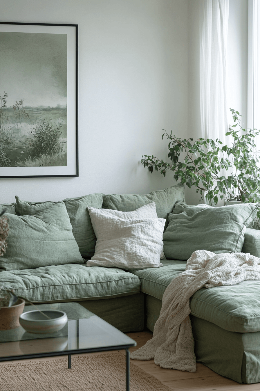 28+ Green Couch Living Room Ideas That Bring Nature’s Fresh Energy Inside 14 green couch living room ideas