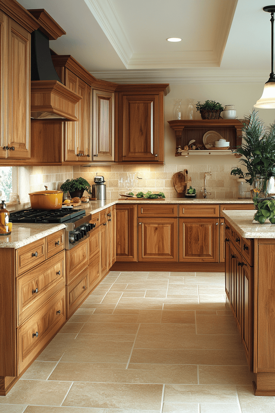 27+ Golden Oak Kitchen Cabinets That Transform Simple Kitchens Into Retreats 14 golden oak kitchen cabinets