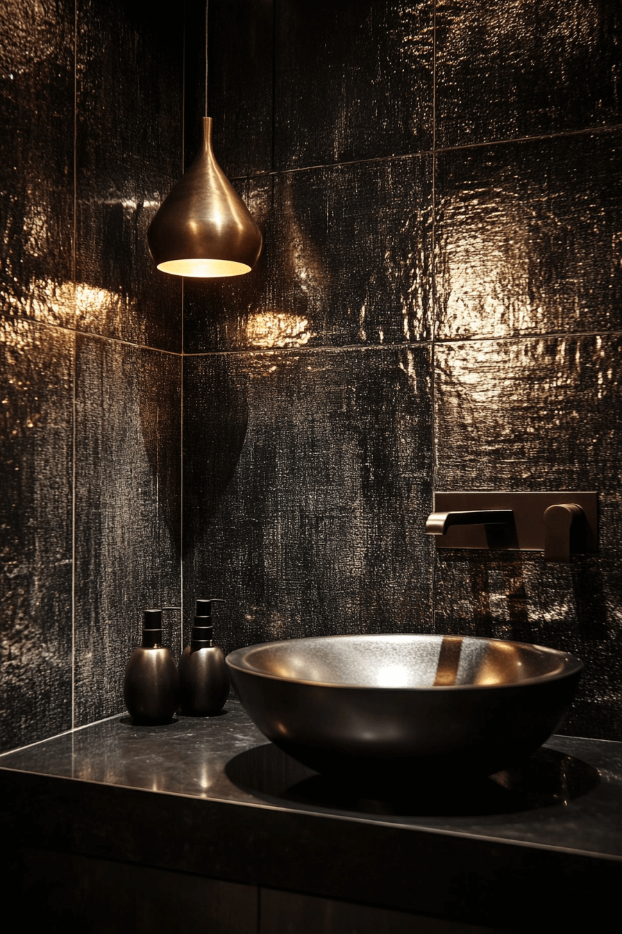 27+ Moody Powder Room Designs That Leave a Lasting Impression 16 moody powder room