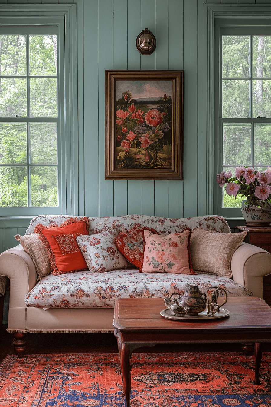 27+ Granny Chic Living Room Looks for a Bright and Cheerful Atmosphere 19 granny chic living room