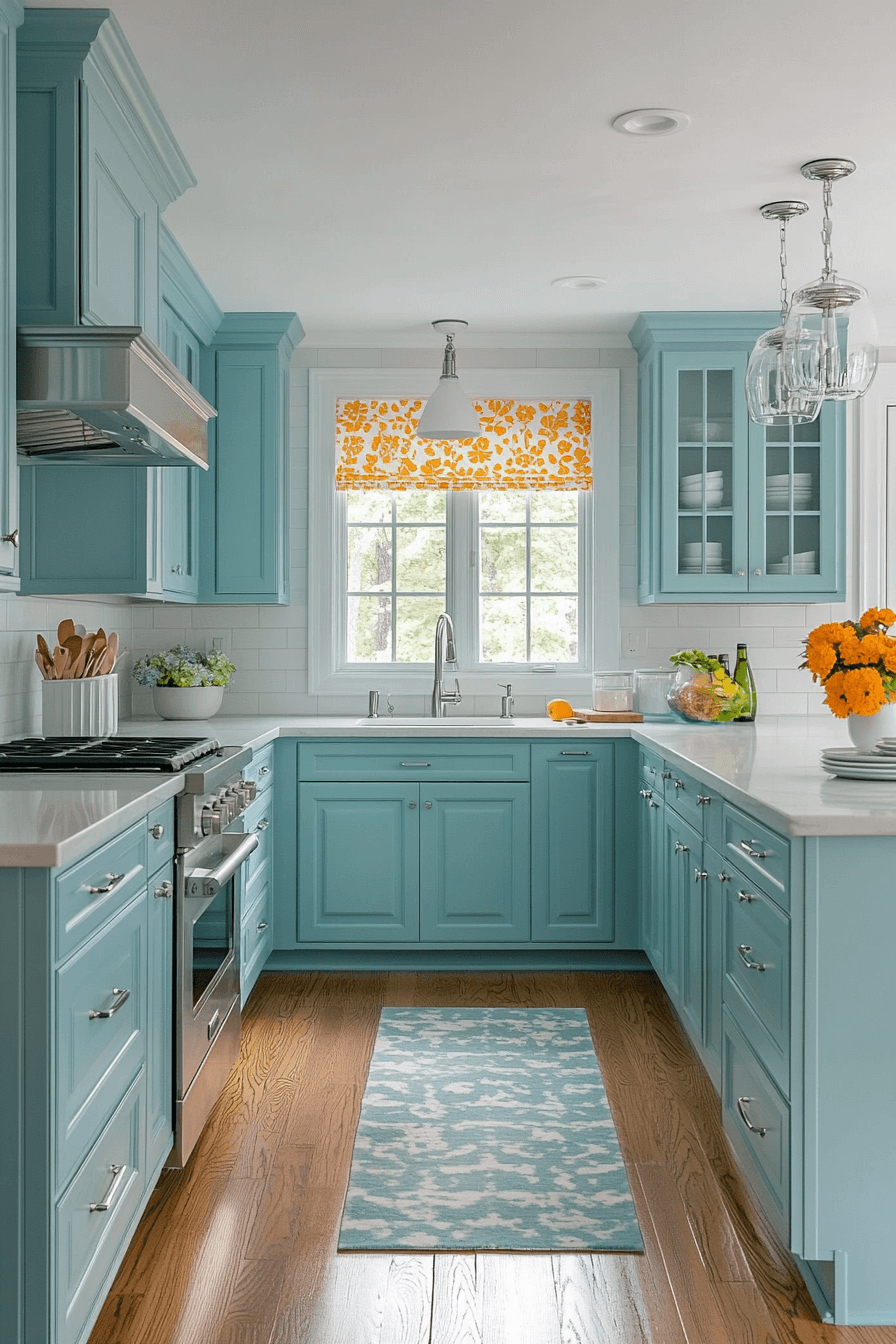 28+ Blue and White Kitchen Cabinets for a Fresh Coastal-Inspired Look 19 blue and white kitchen cabinets