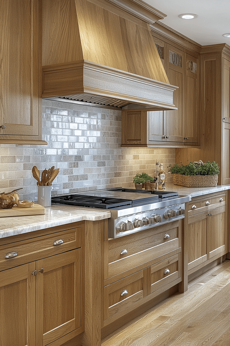 27+ Natural Oak Kitchen Cabinets That Turn Ordinary Rooms Into Retreats 19 natural oak kitchen cabinets