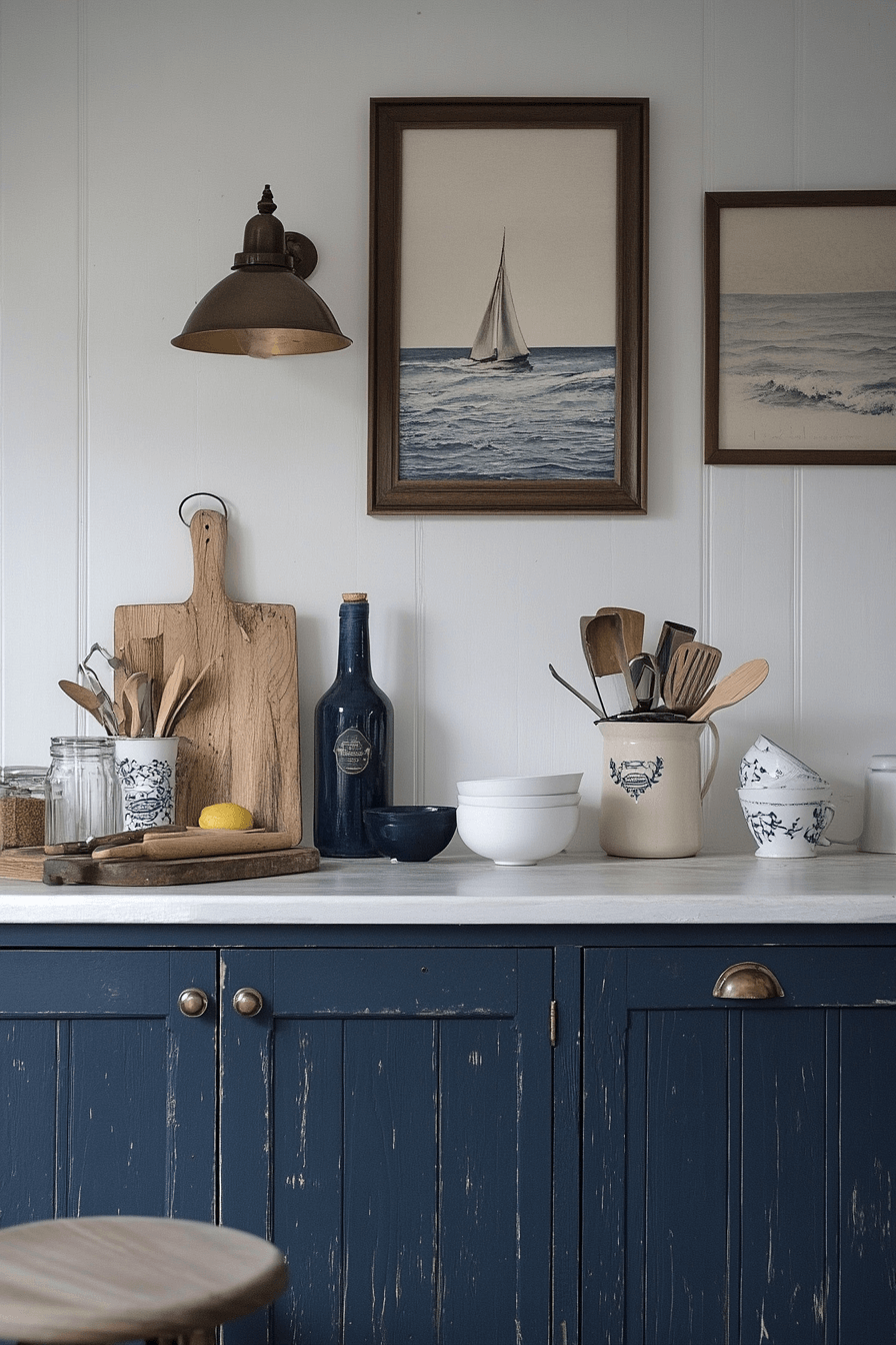 28+ Blue and White Kitchen Cabinets for a Fresh Coastal-Inspired Look 2 blue and white kitchen cabinets