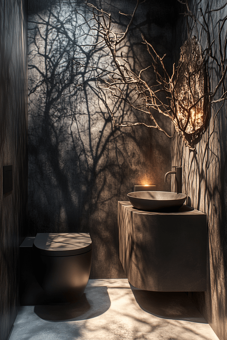 27+ Moody Powder Room Designs That Leave a Lasting Impression 20 moody powder room