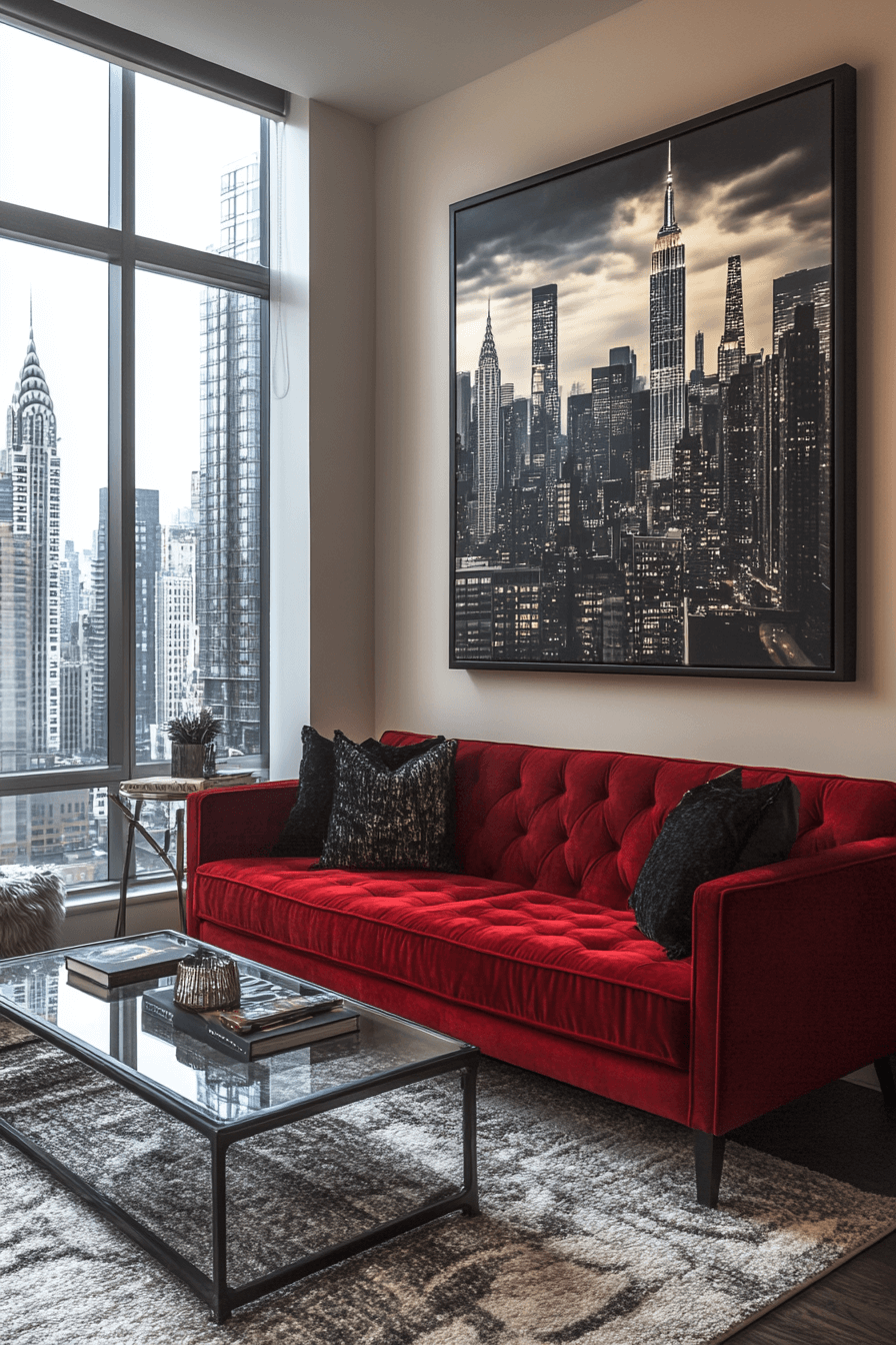 27+ Red Couch Living Room Designs That Spark Joy and Vibrance Instantly 21 red couch living room