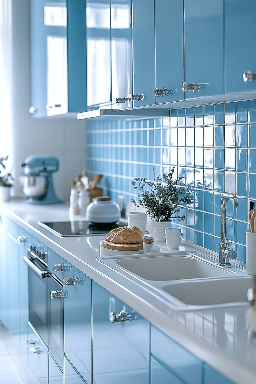 28+ Blue and White Kitchen Cabinets for a Fresh Coastal-Inspired Look 21 blue and white kitchen cabinets