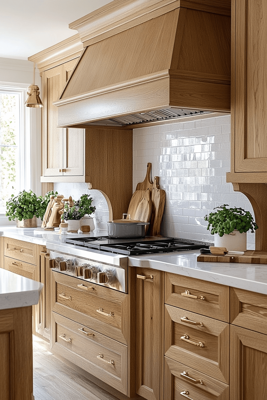 27+ Golden Oak Kitchen Cabinets That Transform Simple Kitchens Into Retreats 21 golden oak kitchen cabinets