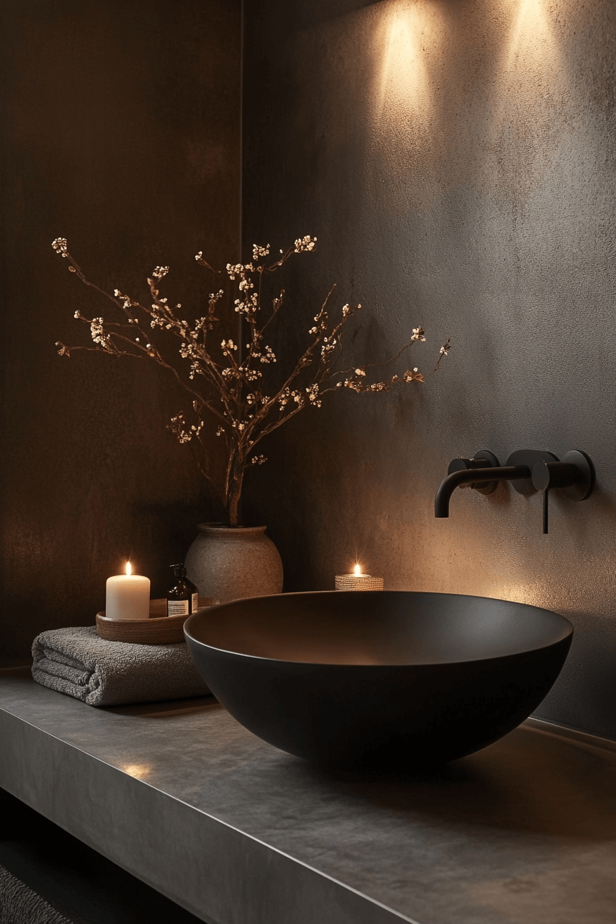 27+ Moody Powder Room Designs That Leave a Lasting Impression 21 moody powder room