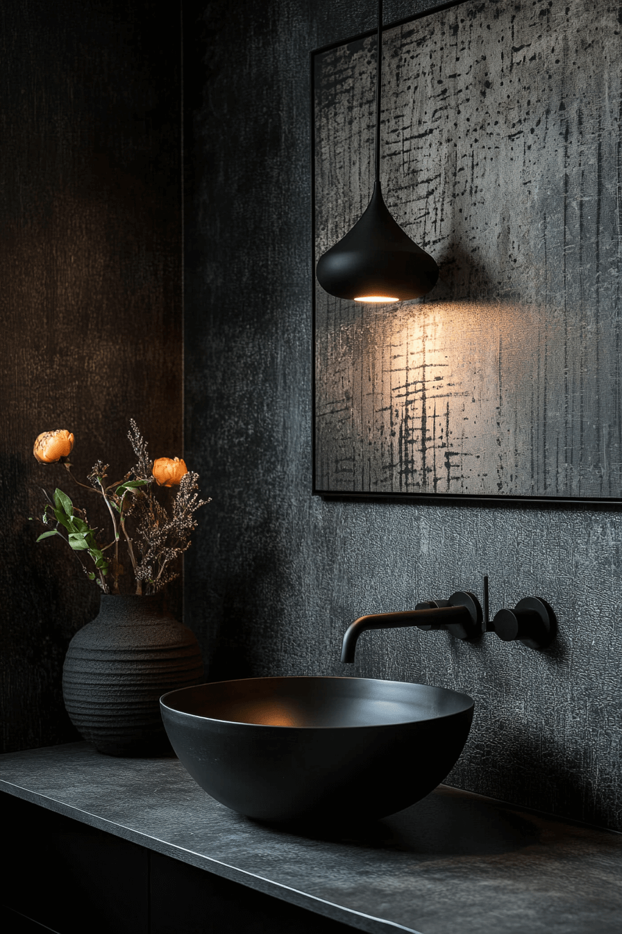 27+ Moody Powder Room Designs That Leave a Lasting Impression 25 moody powder room