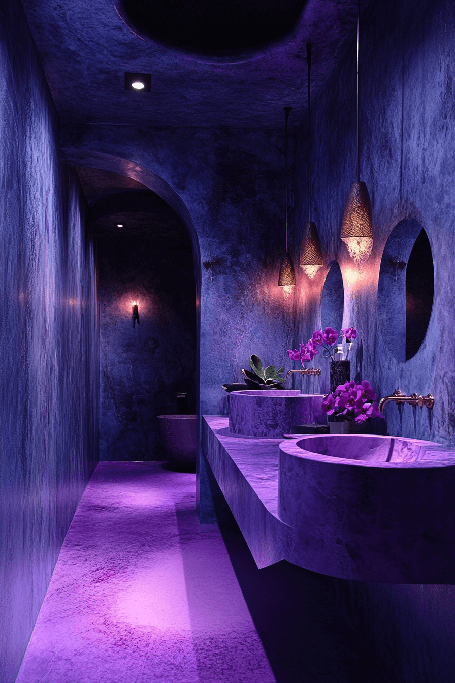 27+ Moody Powder Room Designs That Leave a Lasting Impression 26 moody powder room