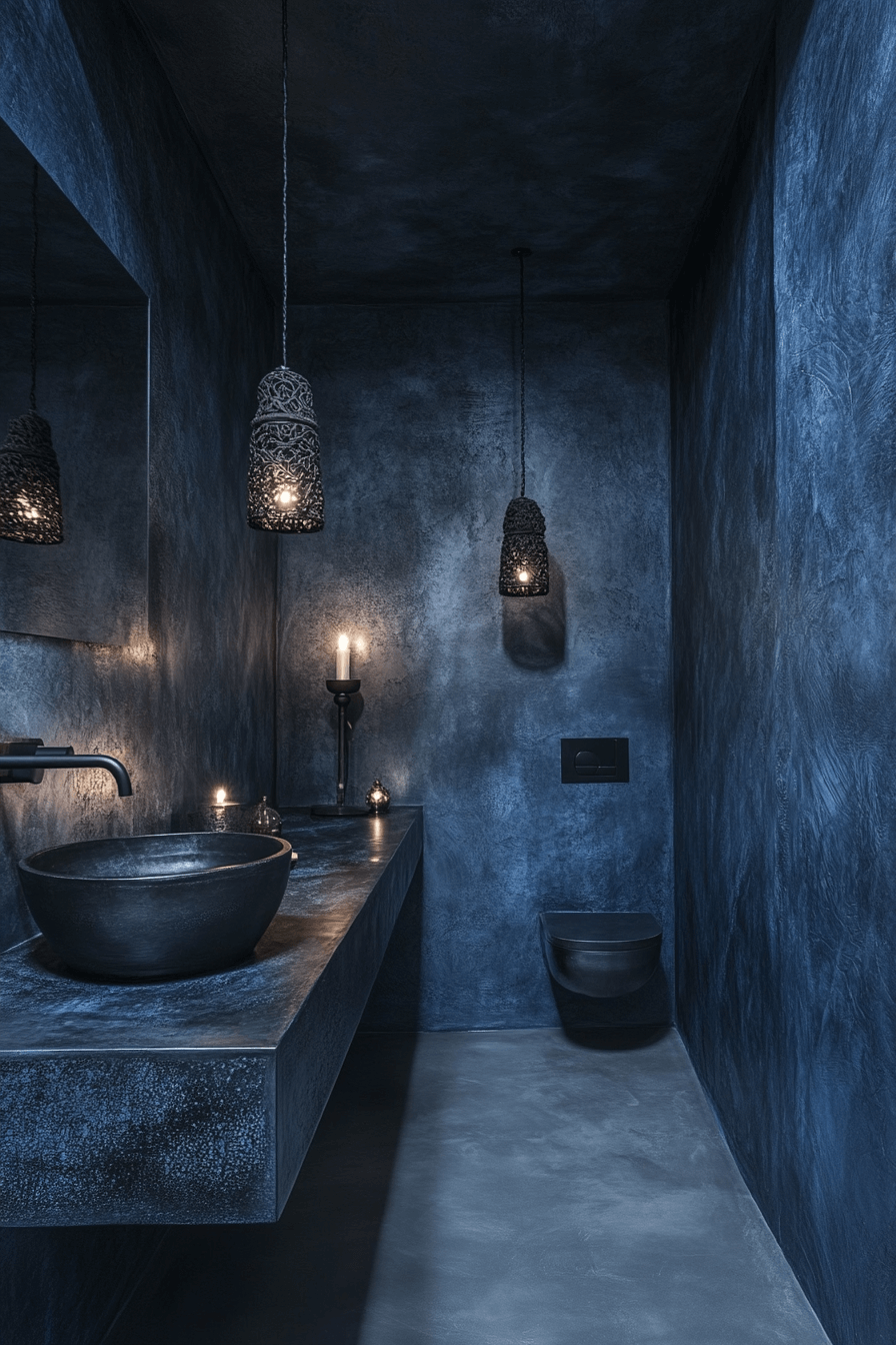 27+ Moody Powder Room Designs That Leave a Lasting Impression 29 moody powder room