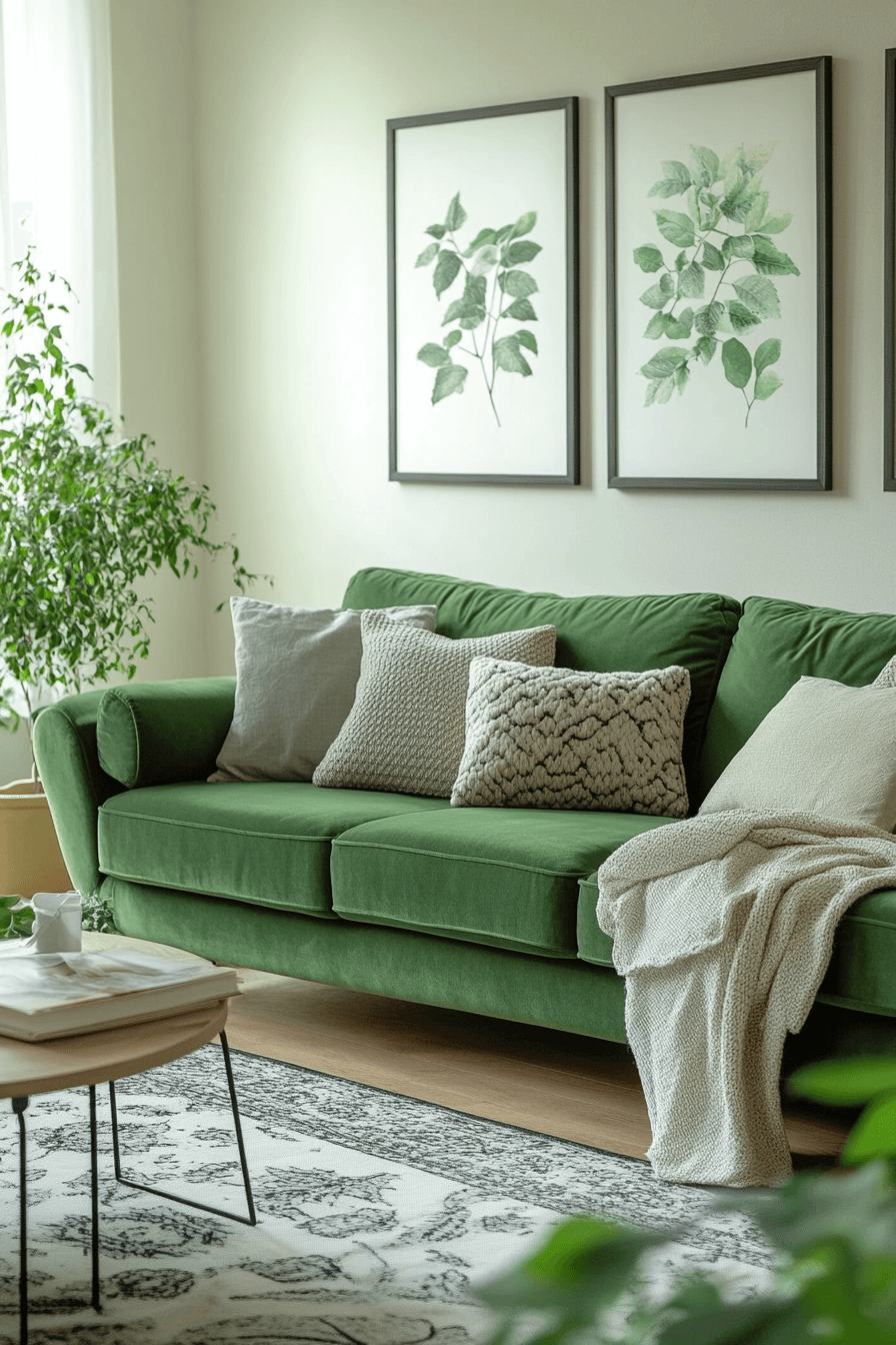 28+ Green Couch Living Room Ideas That Bring Nature’s Fresh Energy Inside 29 green couch living room ideas