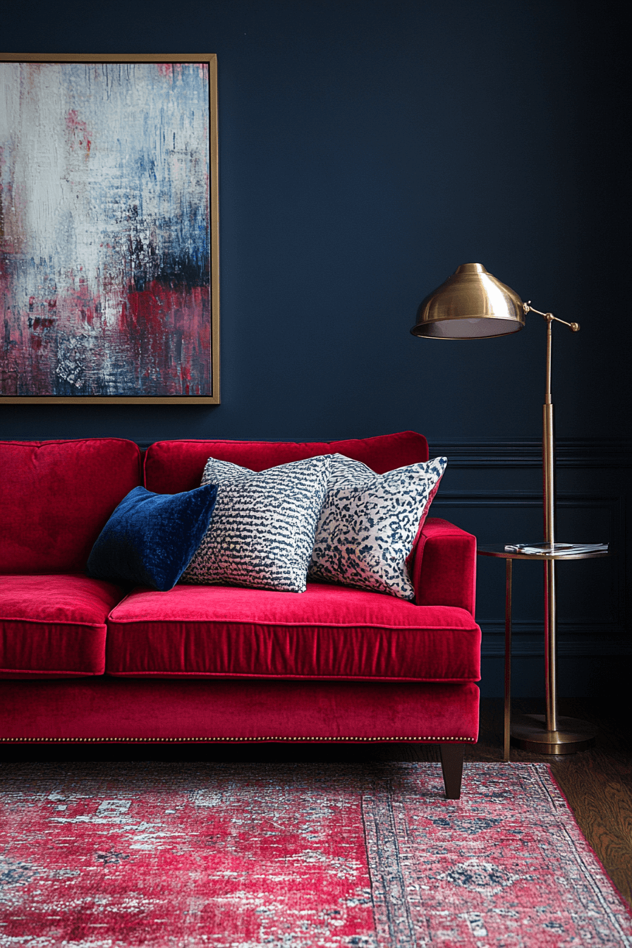 27+ Red Couch Living Room Designs That Spark Joy and Vibrance Instantly 4 red couch living room