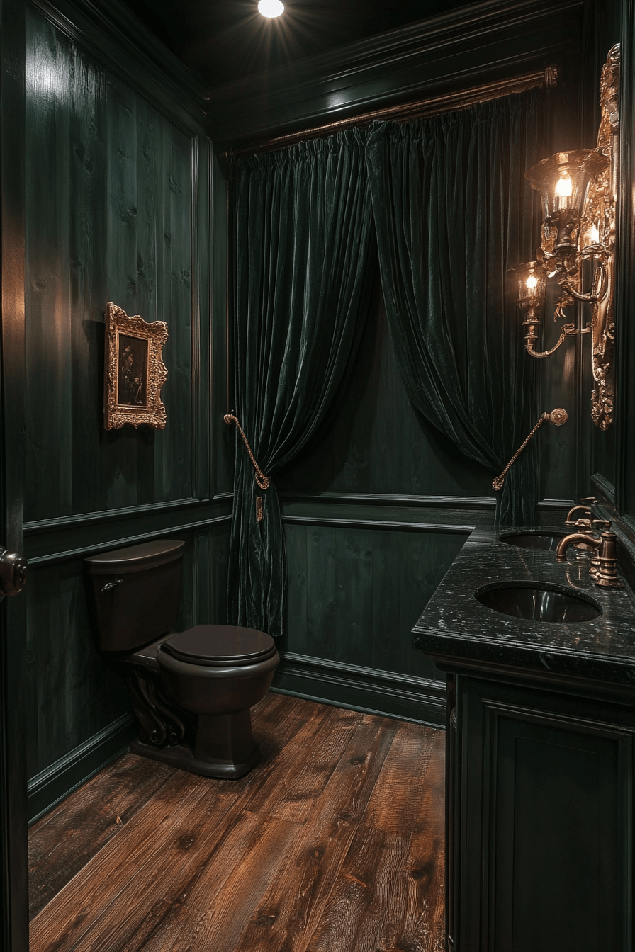 27+ Moody Powder Room Designs That Leave a Lasting Impression 5 moody powder room