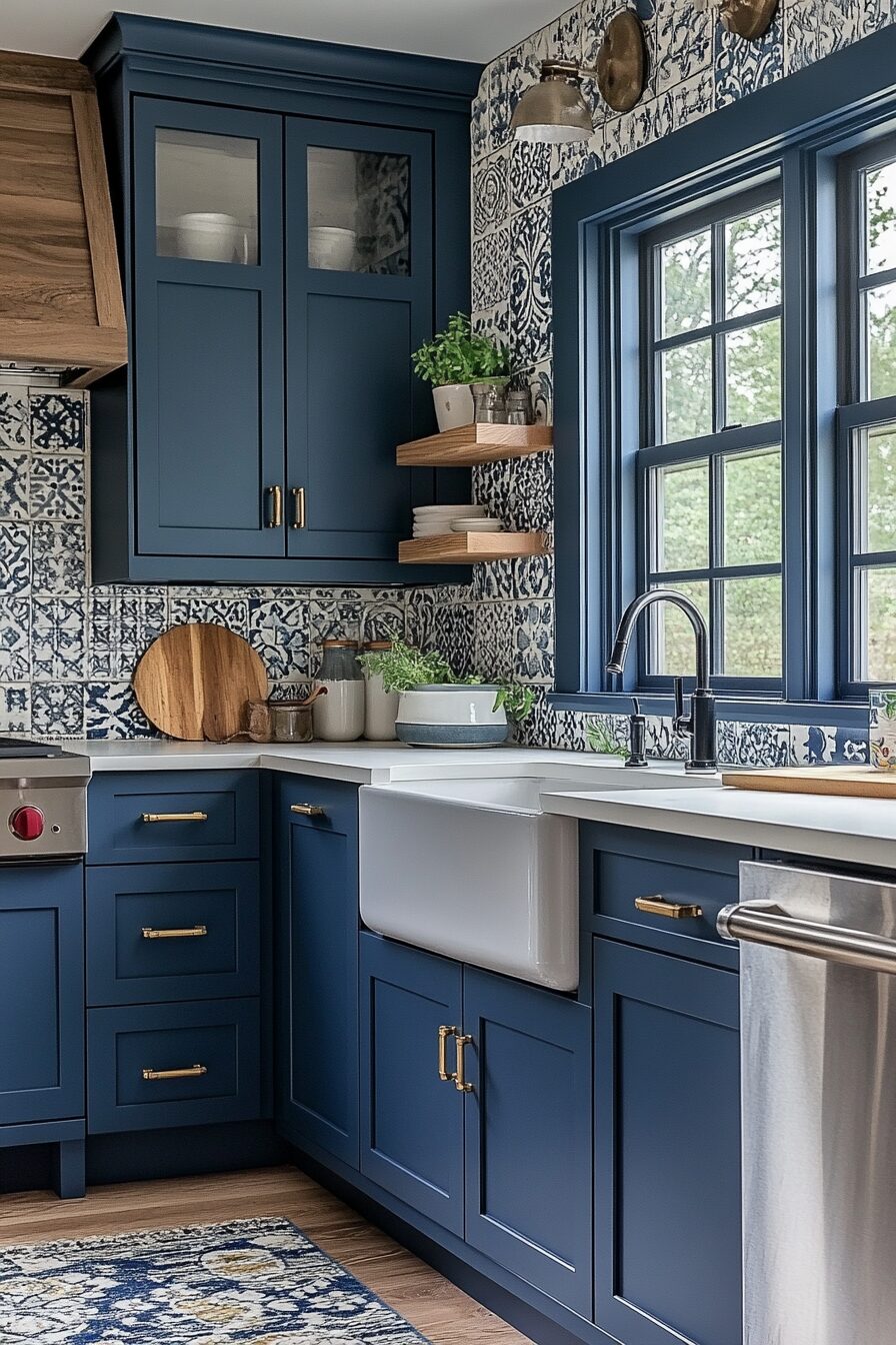 28+ Blue and White Kitchen Cabinets for a Fresh Coastal-Inspired Look 20 blue and white kitchen cabinets
